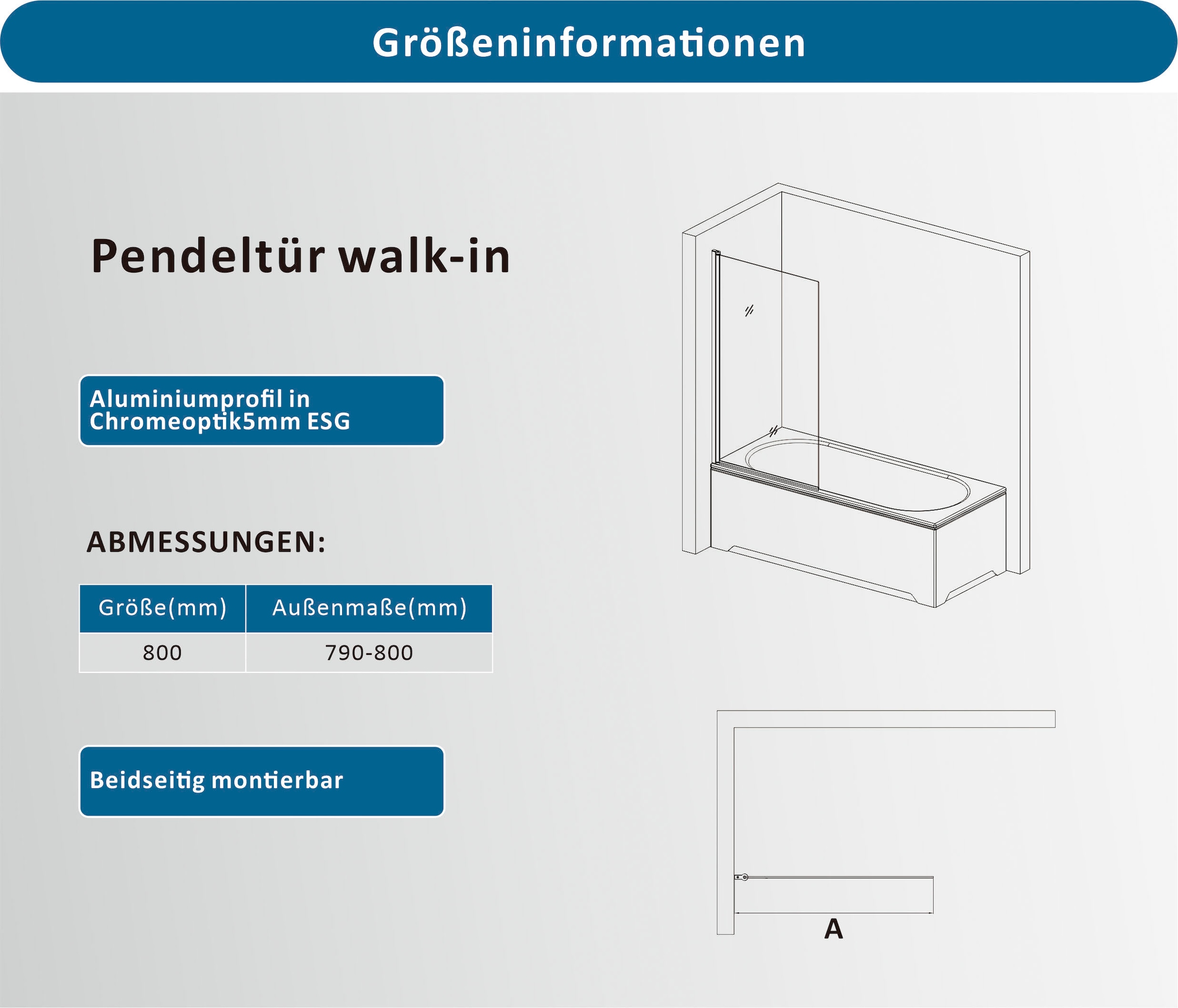 welltime Badewannenaufsatz »Nassau Single«
