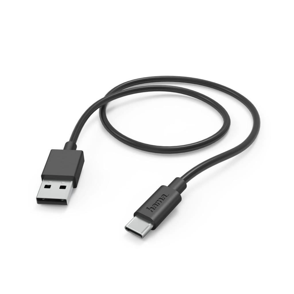 Hama USB-Kabel »Ladekabel, USB-A - USB-C, 1 m, Schwarz«, USB Typ A-USB-C, 100 cm