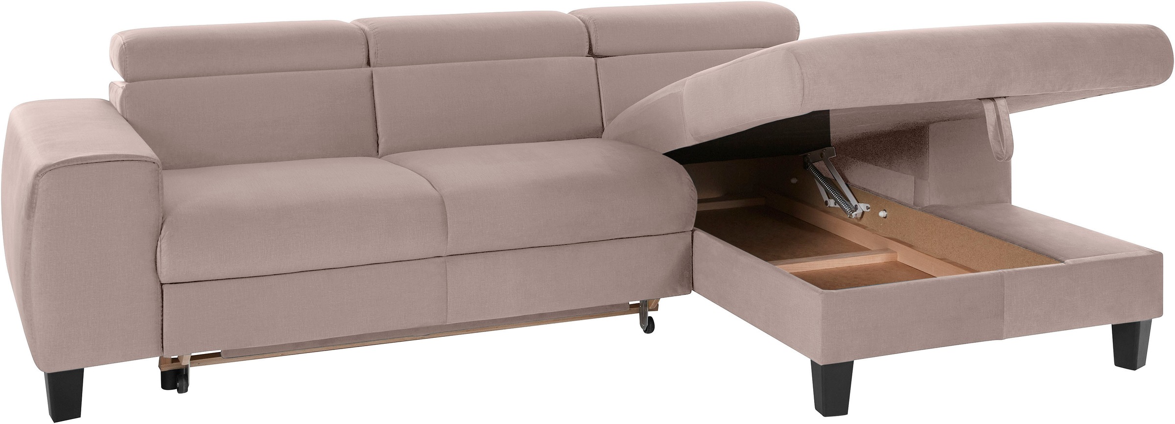 COTTA Ecksofa »Morven L-Form«, Inklusive Kopfteilverstellung, wahlweise mit Ladestation, Bettfunktion