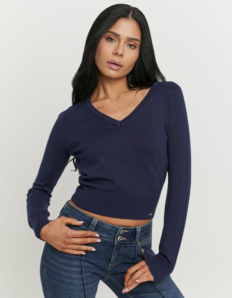 Tally Weijl Strickpullover »SPUVISMARTI« Viskosemischung, Basic, kürzer geschnitten