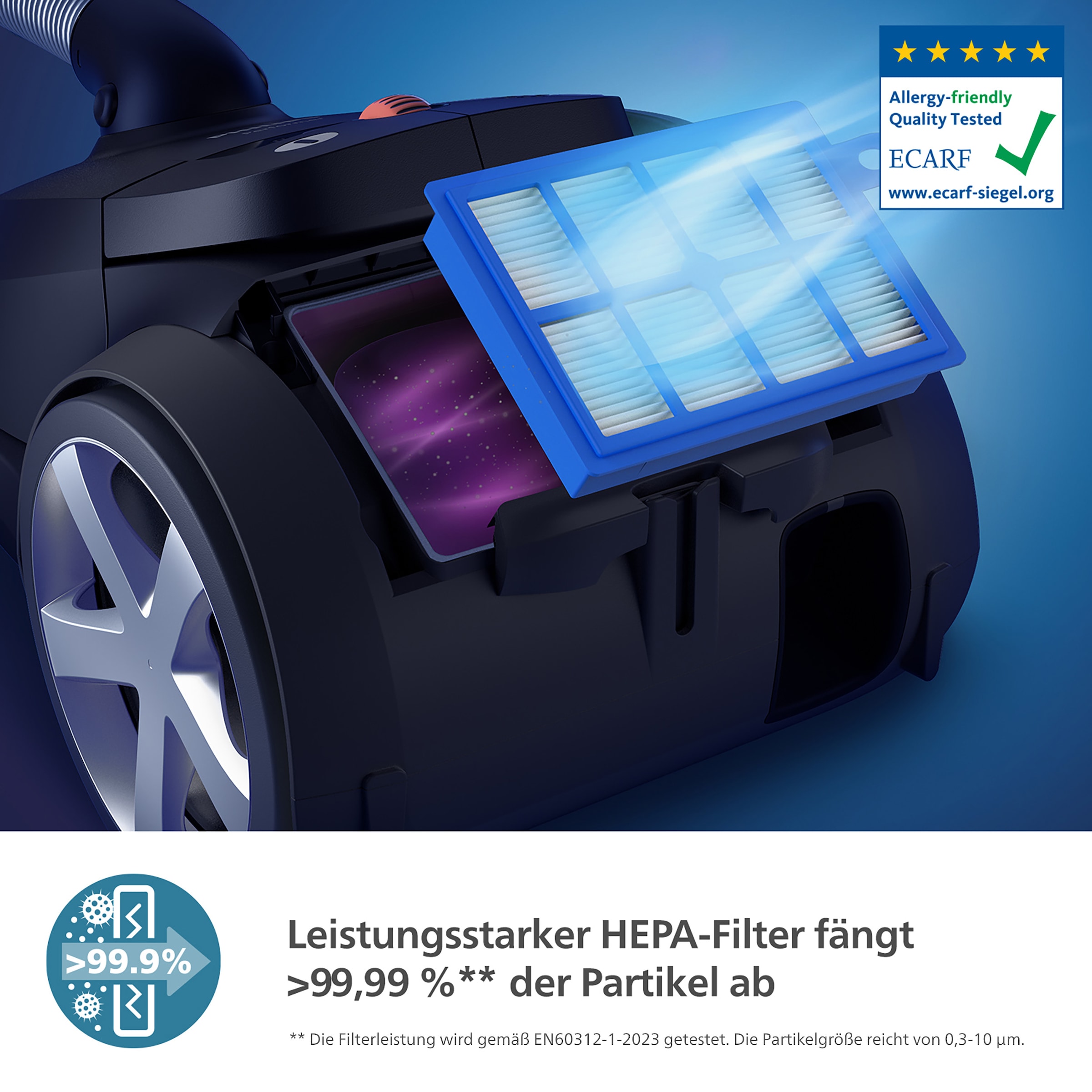 Philips Bodenstaubsauger »XD8122/10 8000 Serie, unser leistungsstärkster Allrounder, 900W, 4l«, 900 W, mit Beutel, HEPA-Filter, TriActive+ LED-Düse, Möbelaufsätze inkl; Tiefschwarz matt