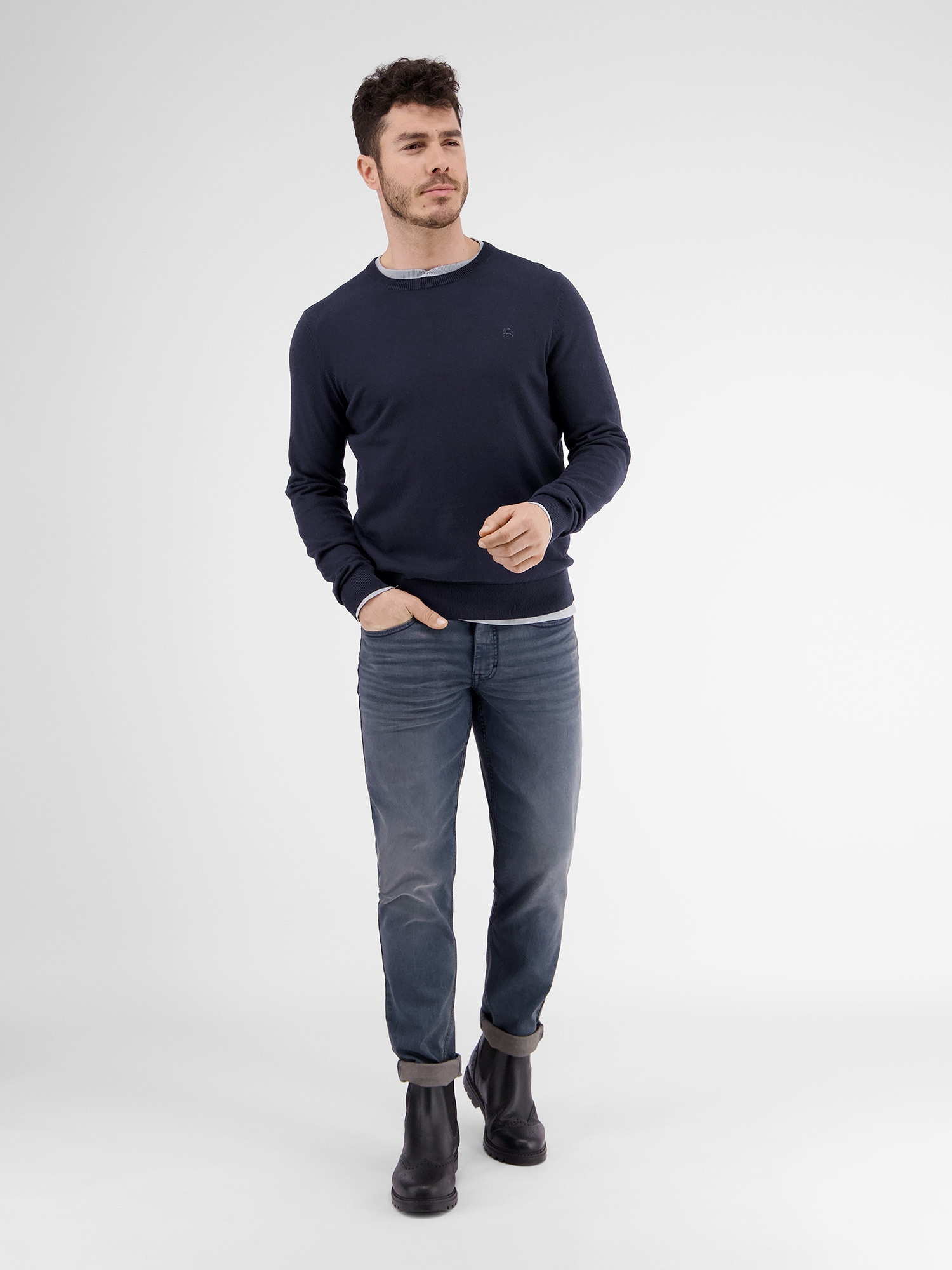 LERROS Strickpullover »LERROS Lässiger Flachstrickpullover«