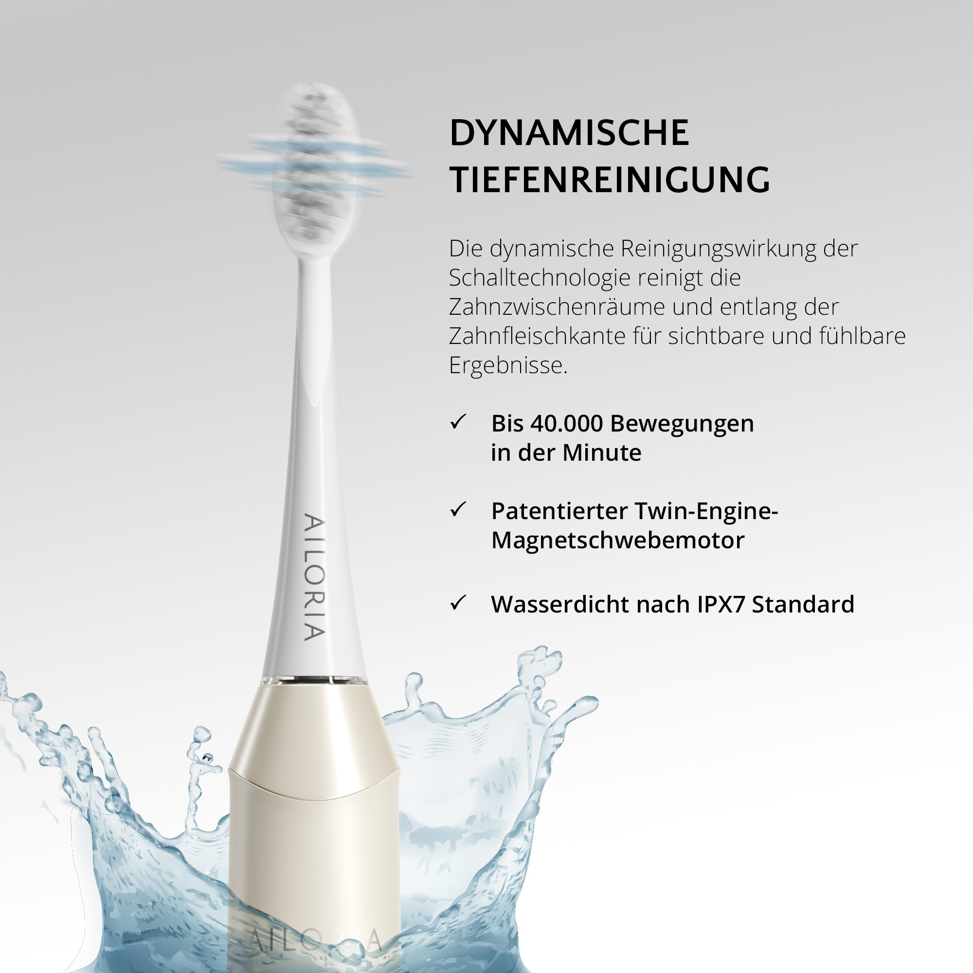 AILORIA Schallzahnbürste »USB-Schallzahnbürste SHINE BRIGHT SET«