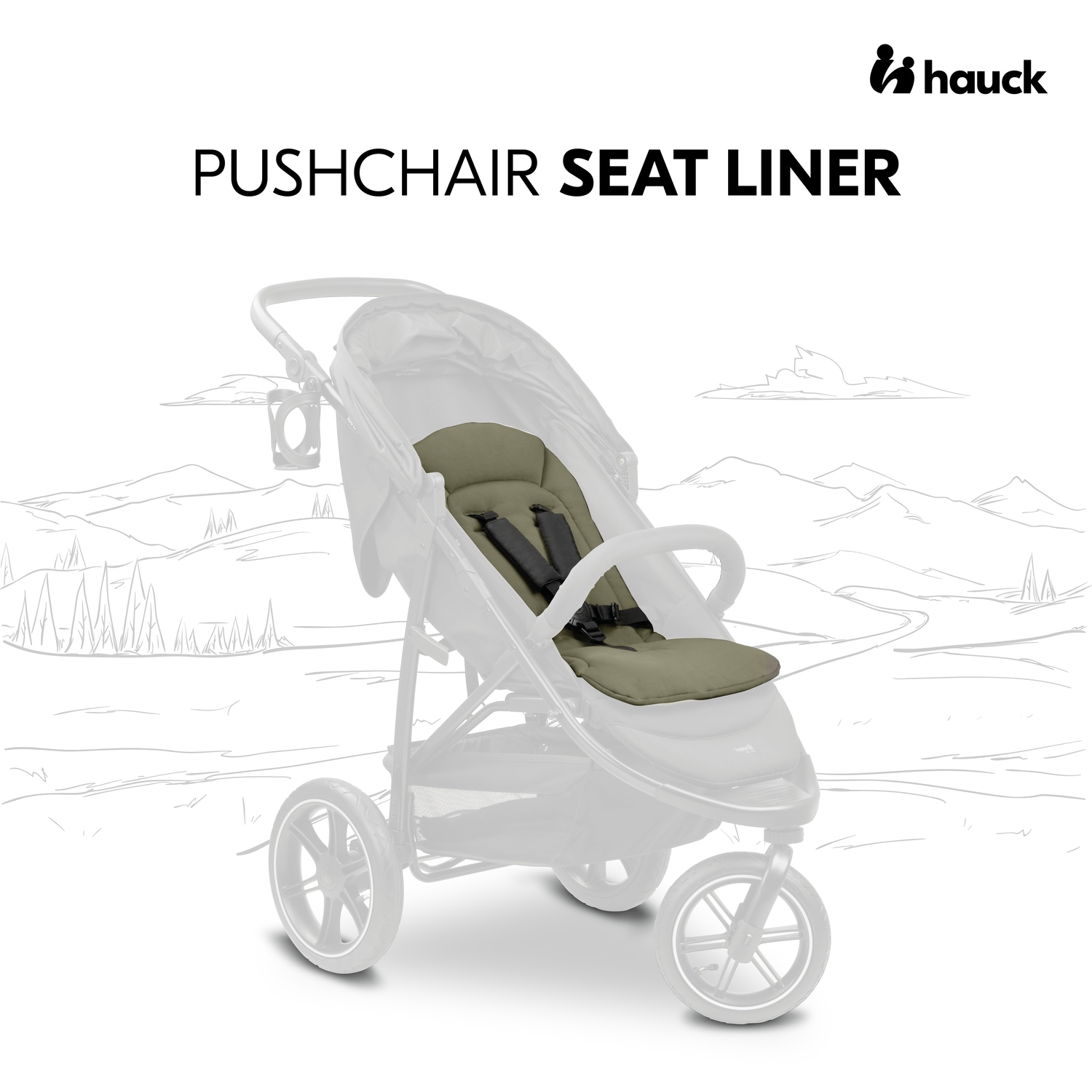 Hauck Kinderwagen-Sitzauflage »Seat Liner, olive«