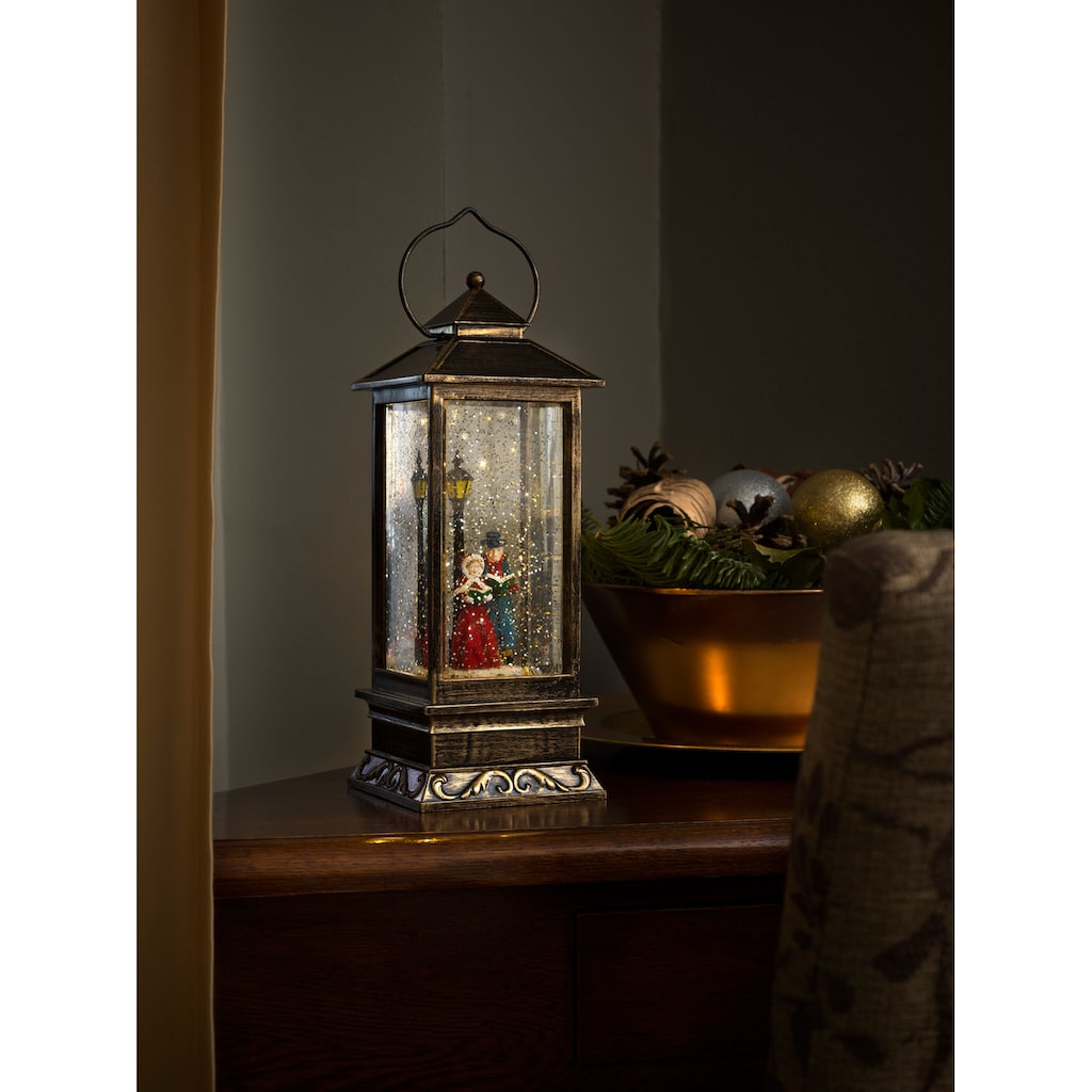 KONSTSMIDE LED Dekolicht »Weihnachtsdeko«, 1 flammig-flammig, LED Schneelaterne Charles Dickens Style für Innen, wassergefüllt