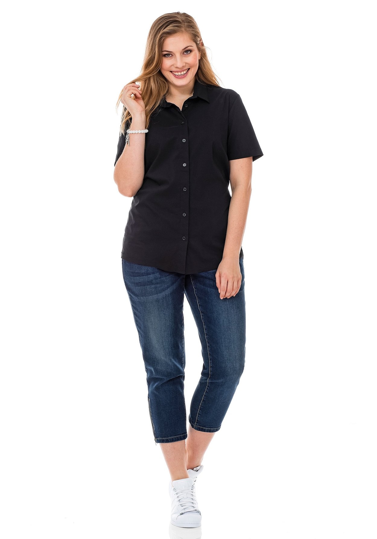 Sheego Hemdbluse »Bluse mit Stretch-Anteil«
