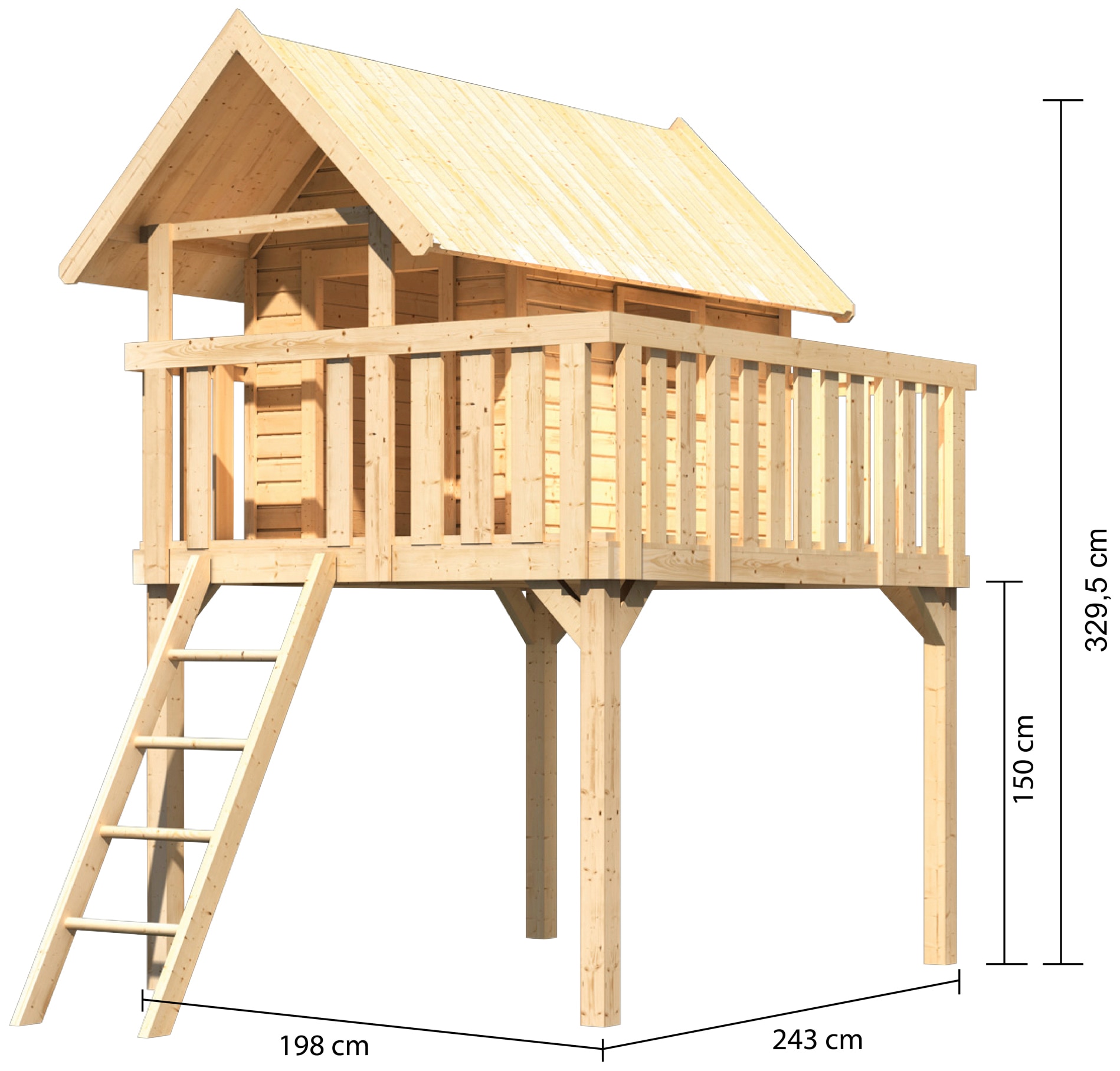 AKUBI Spielturm »Fidel« BxTxH: 198x243x330 cm