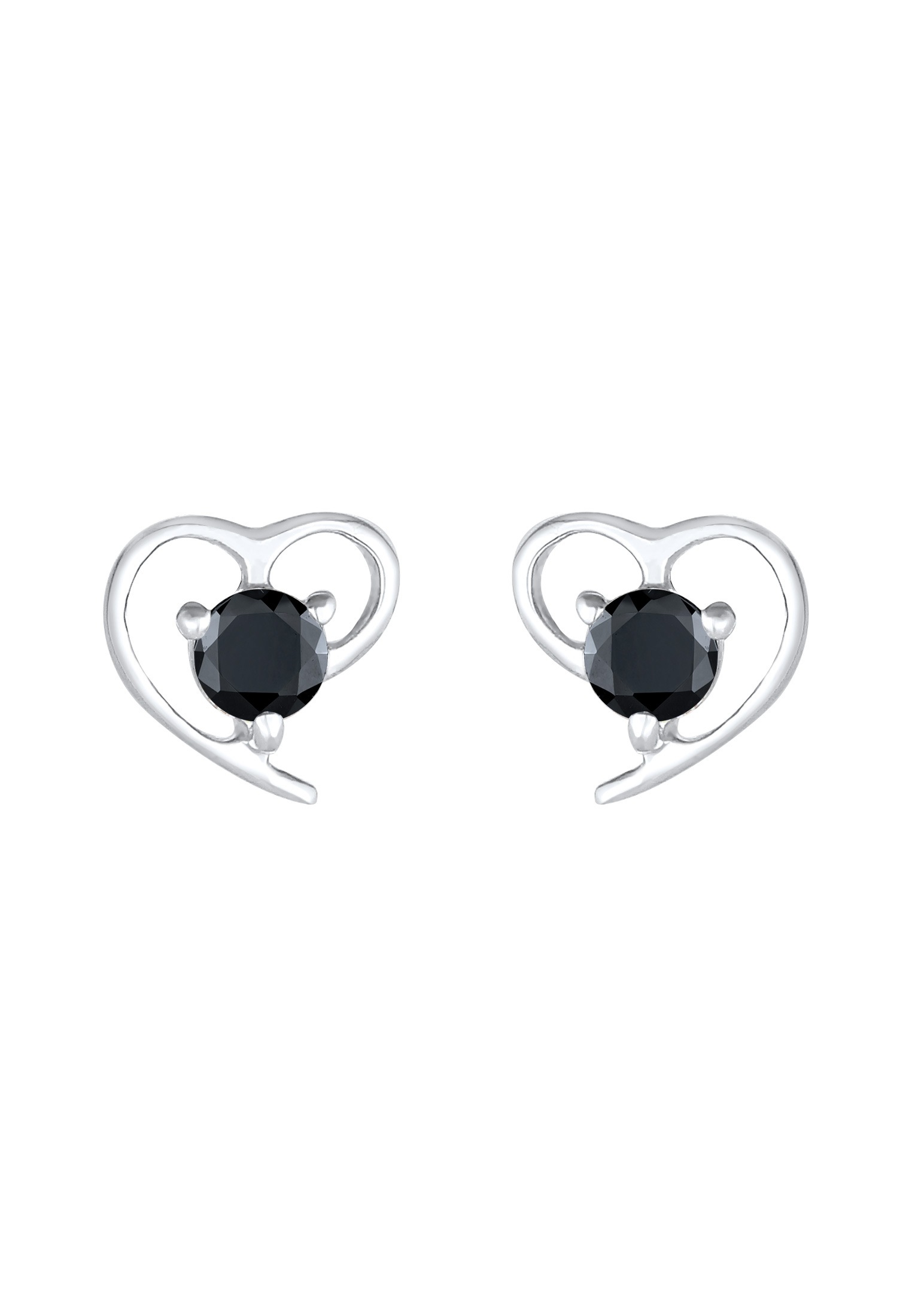 Elli Paar Ohrstecker »Ohrringe Stecker Herz Liebe Zirkonia Basic 925 Silber«