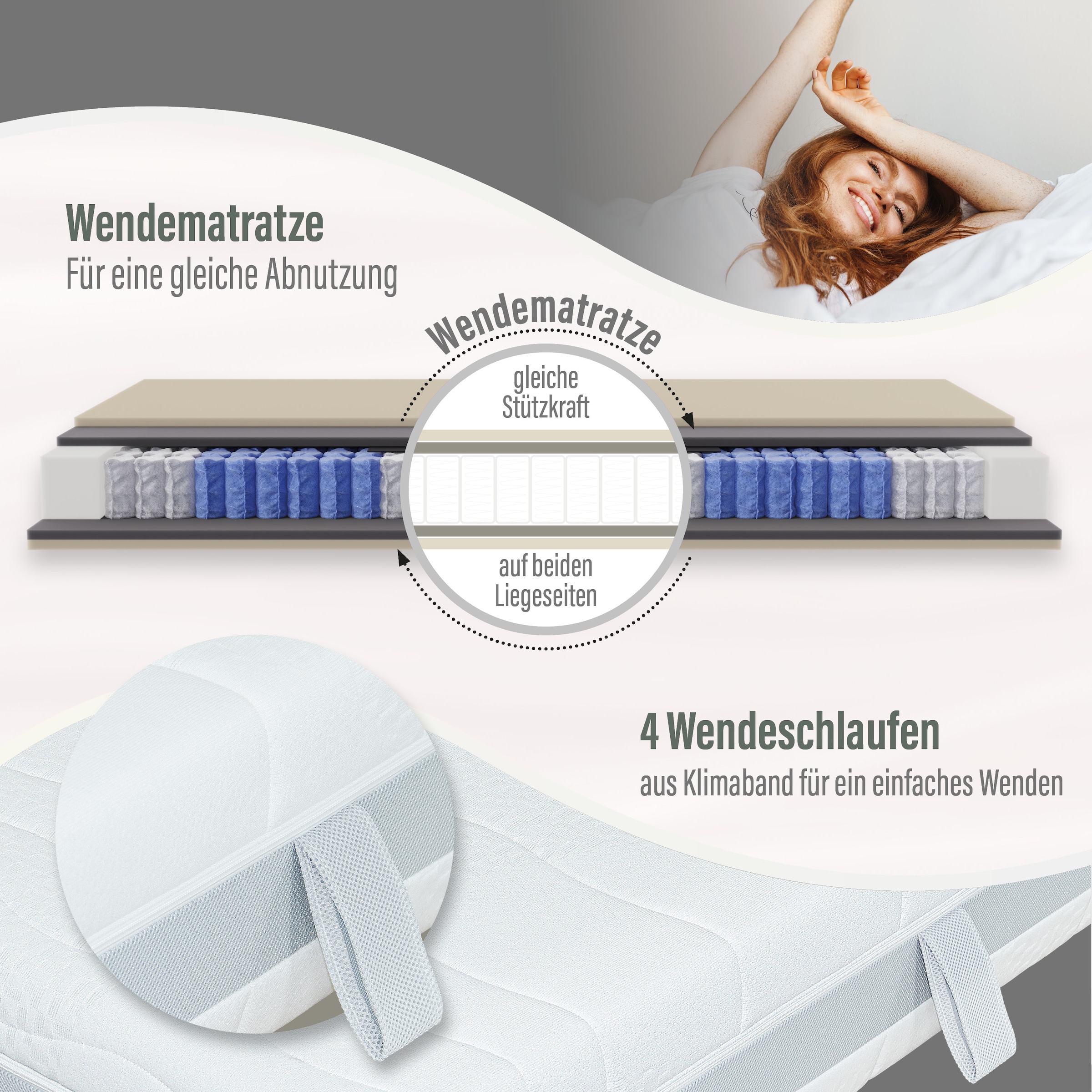 Beco Taschenfederkernmatratze »Feel Like Latex TWIN - GOLD, Matratze 90x200 cm, 140x200 cm und mehr« 22 cm hoch 500 Federn 1 Stk. tlg. Premium-Hybridmatratze für besten Schlafkomfort, atmungsaktiv