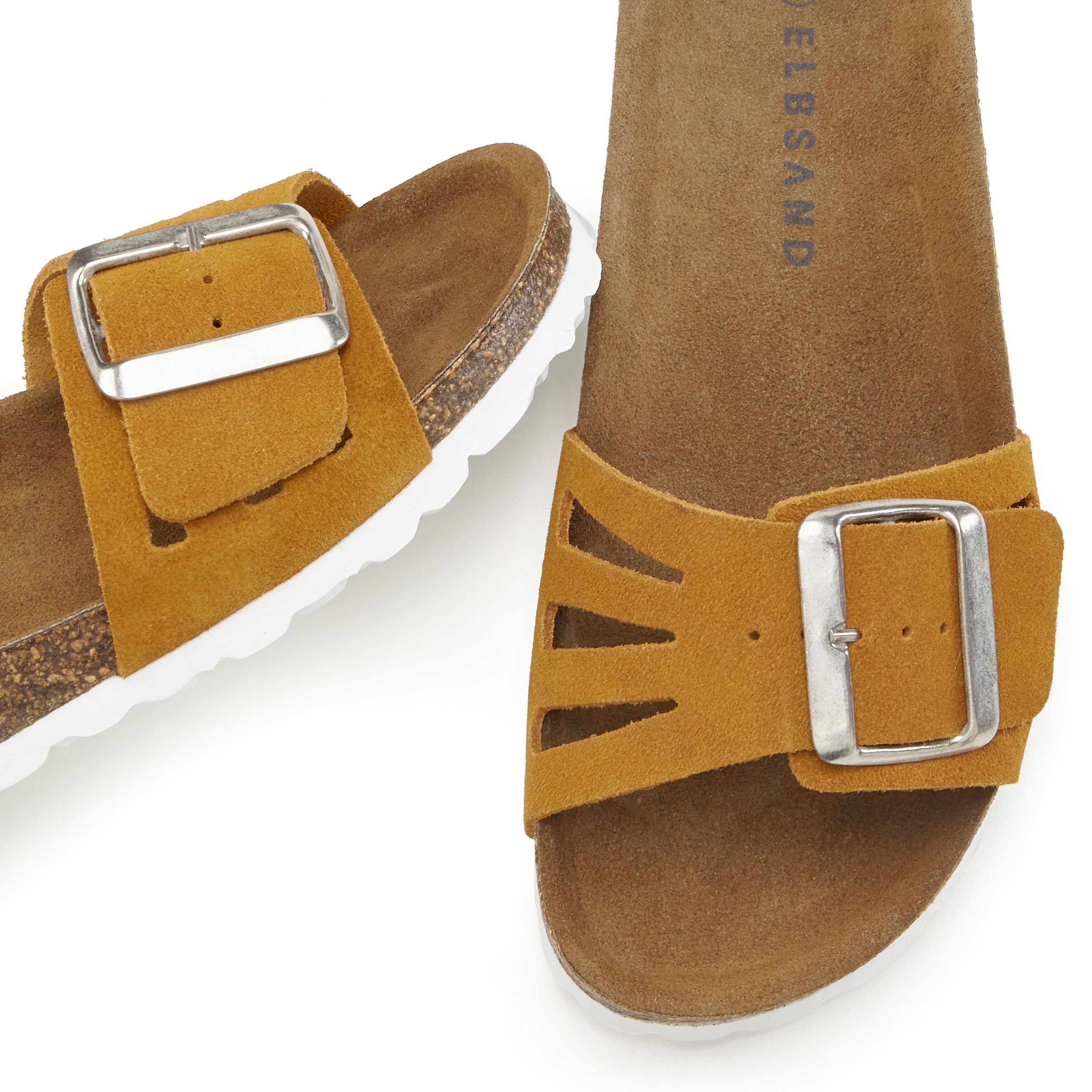 Elbsand Pantolette »Sandale«, Mule, offener Schuh aus Leder mit weichem Komfortkorkfußbett