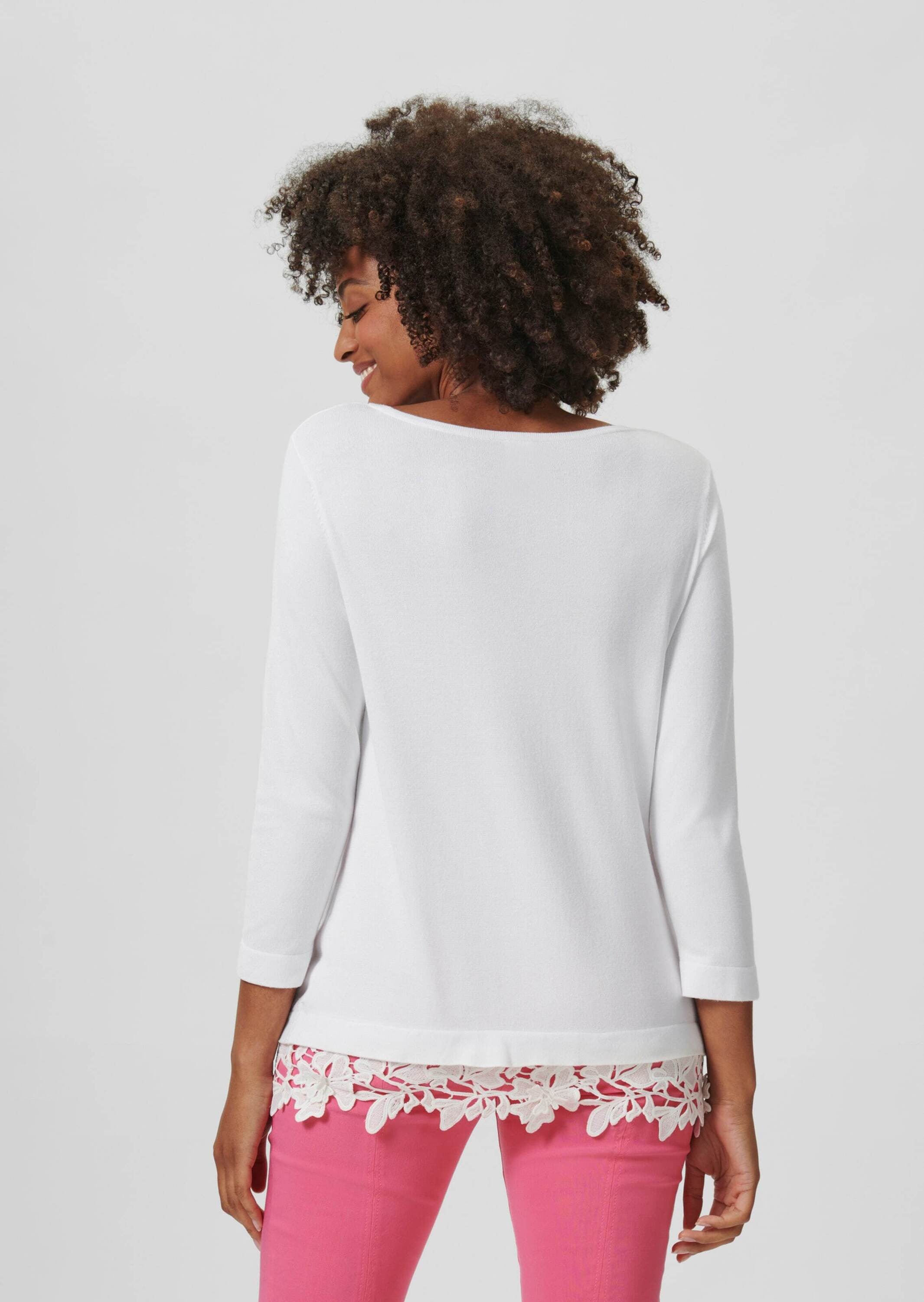 MADELEINE Longpullover »Pullover Pullover mit Spitzensaum«