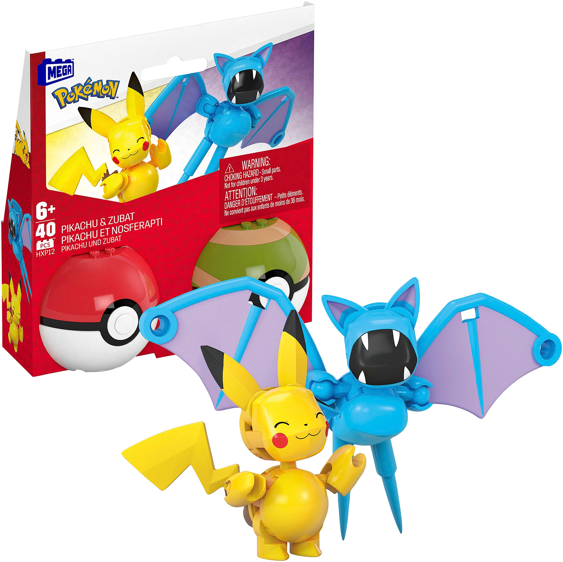 MEGA Konstruktions-Spielset »MEGA Pokémon, Pikachu und Zubat«