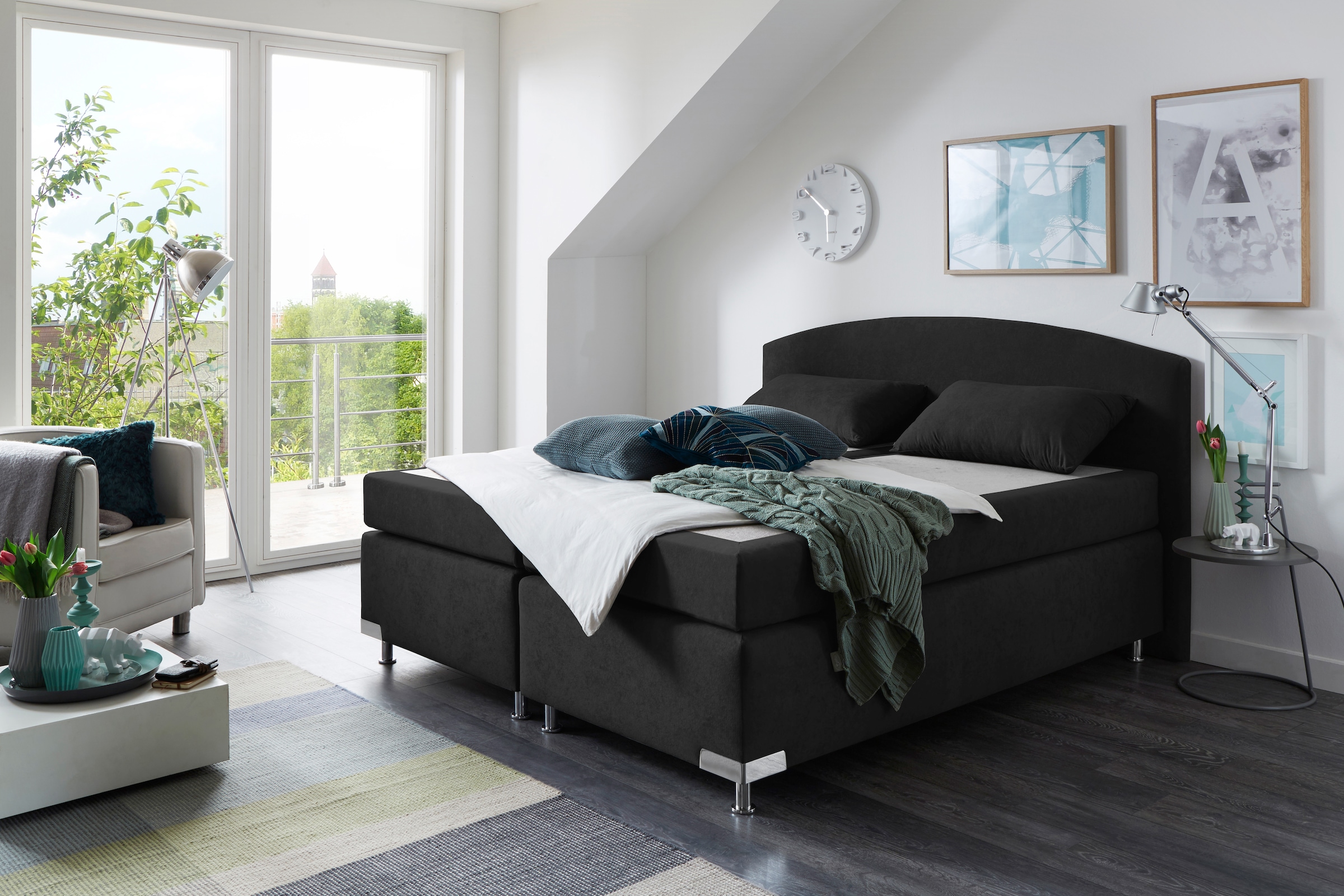 Westfalia Schlafkomfort Boxspringbett »Amsterdam in den Breiten 160x200, 180x200cm & 200x200cm« Optional mit Topper, 