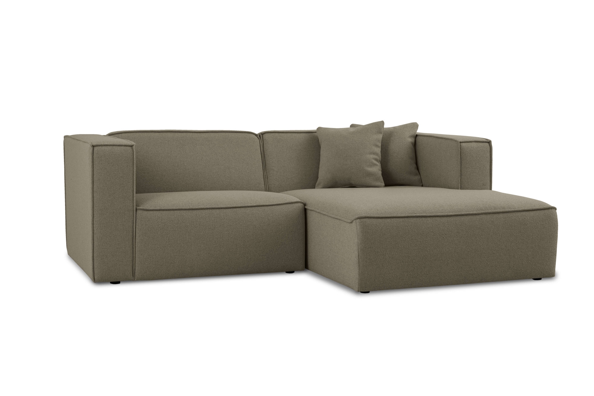 OTTO home Ecksofa »Tammie«, Breite 222 cm, Webstoff fein, bodentief, mit Wellenunterfederung