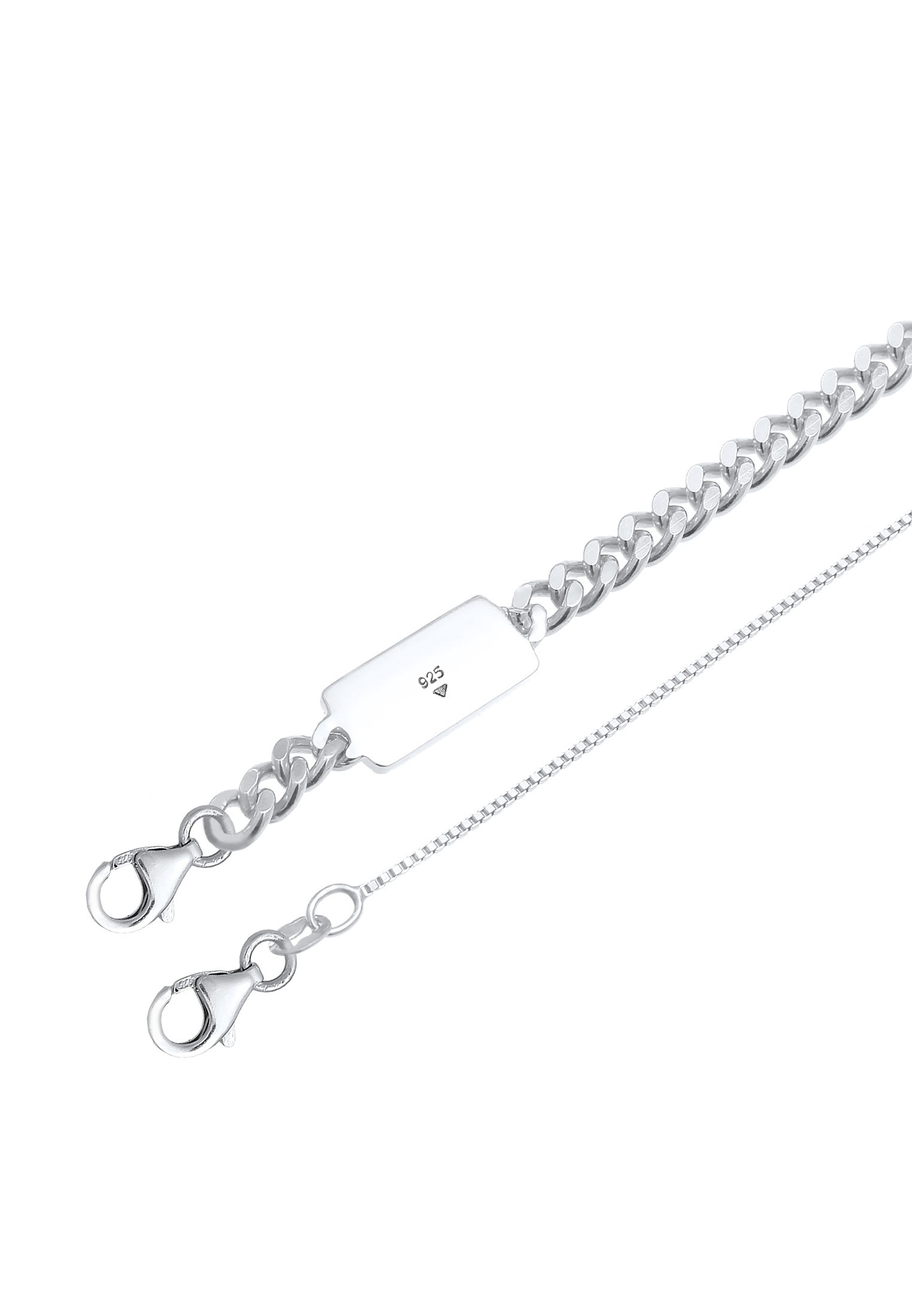 Kuzzoi Silberkette »Halskette Herren Ketten Panzer Venezia ( 2 tlg.) 925 Silber«