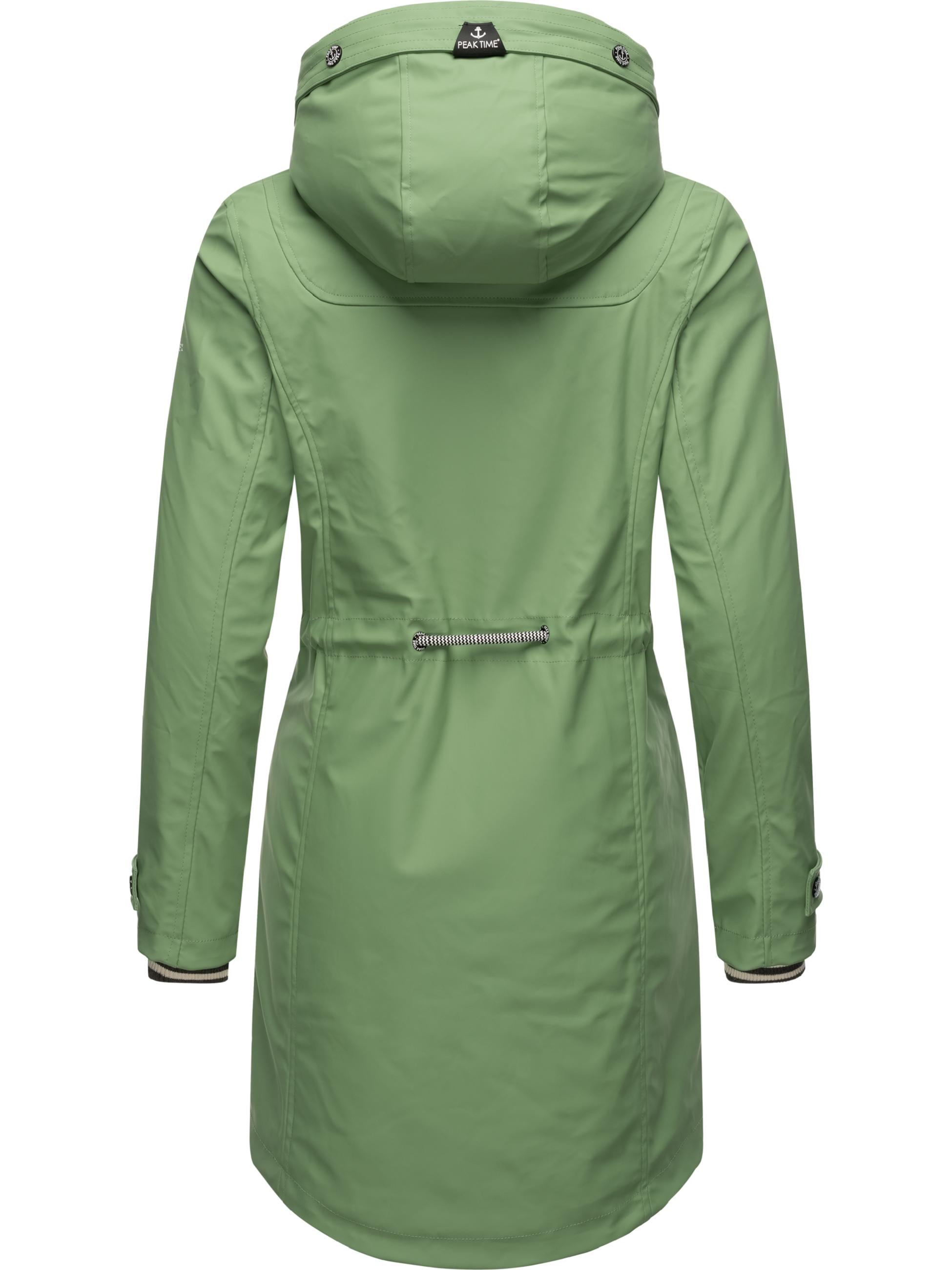 PEAK TIME Regenmantel »Regenjacke L60042«, stylisch taillierter Regenmantel für Damen