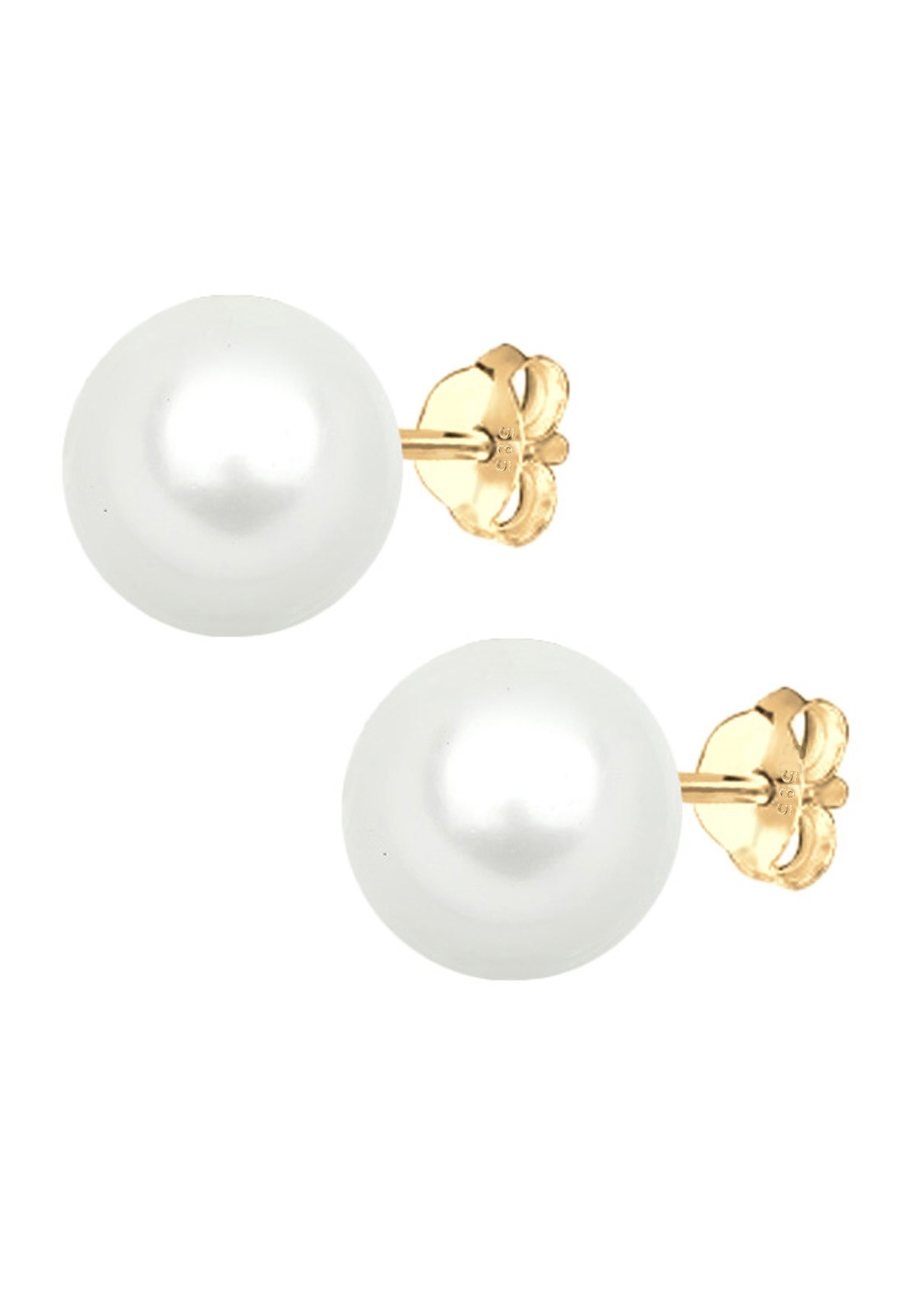 Elli Premium Paar Ohrstecker »Ohrringe Muschelkernperlen Basic Klassisch 585 Gelbgold«