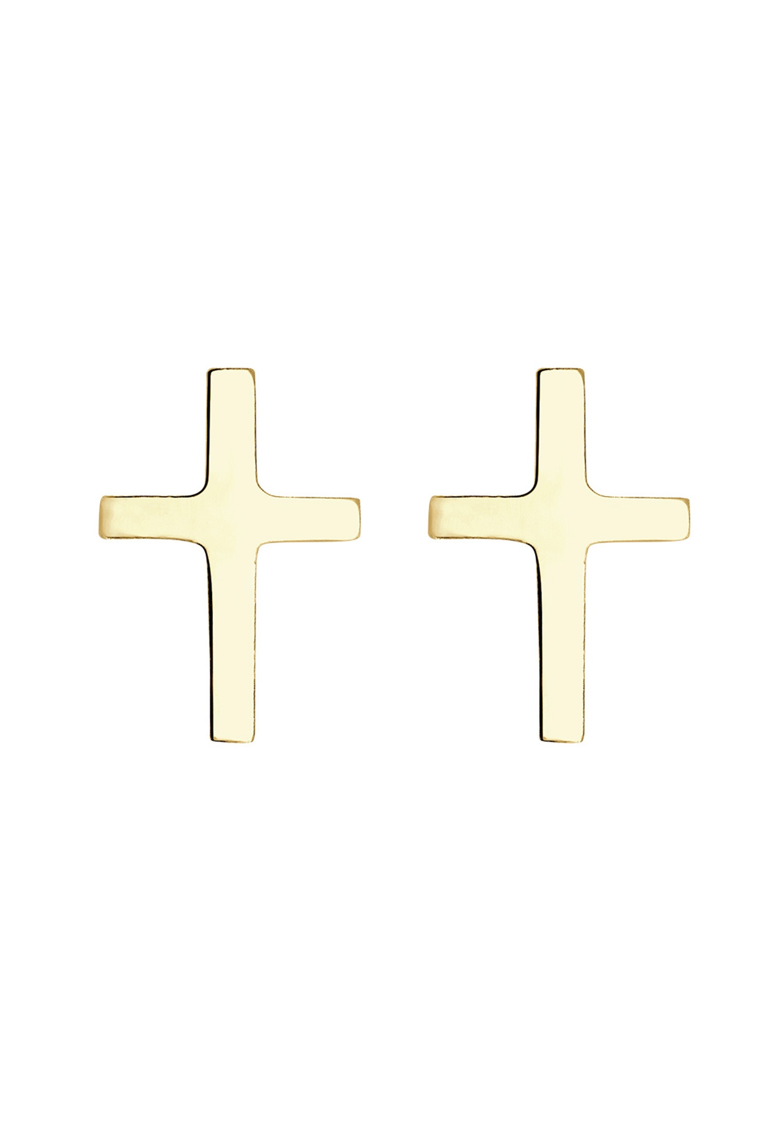Elli Premium Paar Ohrstecker »Ohrringe Stecker Kreuz Taufe Kommunion Basic 375 Gelbgold«
