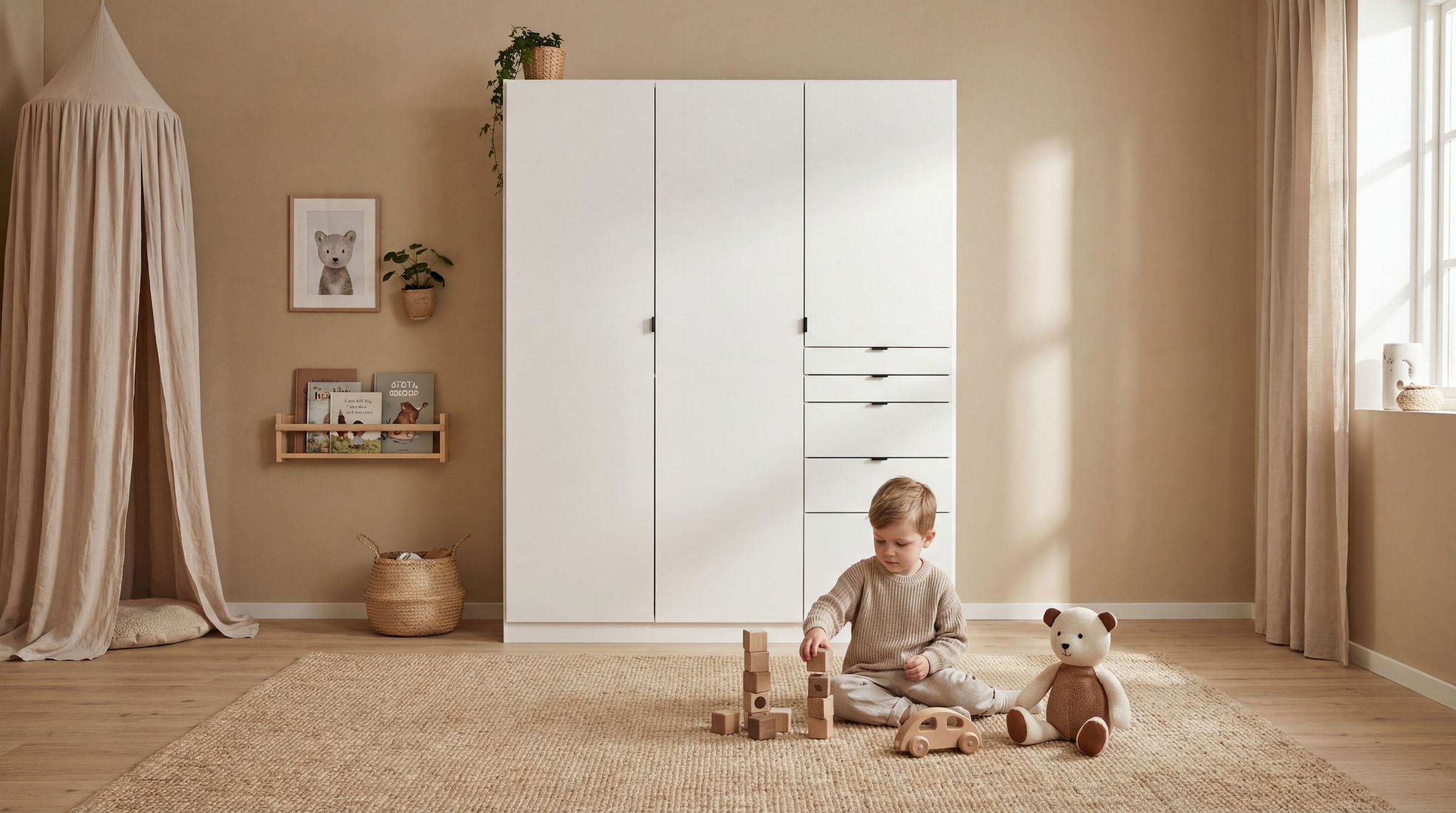 rauch Drehtürenschrank »Kleiderschrank Schrank Garderobe Wäscheschrank Ankleide ONTARIO« Breiten 136/181 cm,  mit 5 Schubladen in unterschiedlichen Größen MADE IN GERMANY