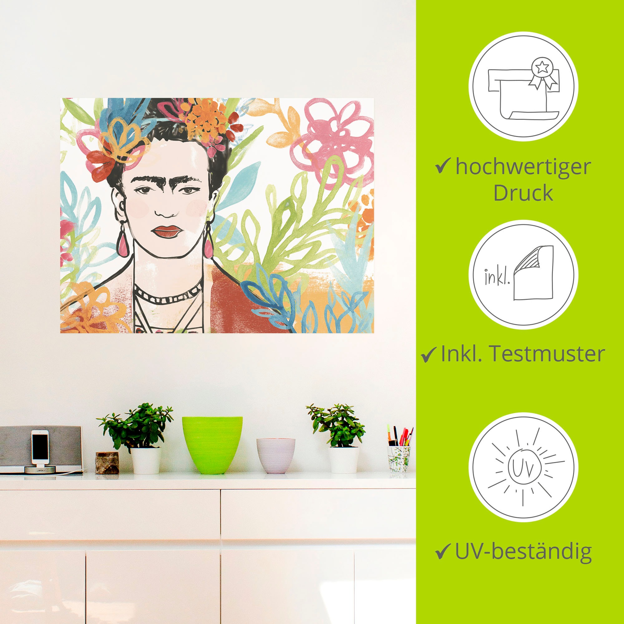 Artland Wandfolie »Porträt von Frida Collection A«, Bilder von Frauen, (1 St.), selbstklebend