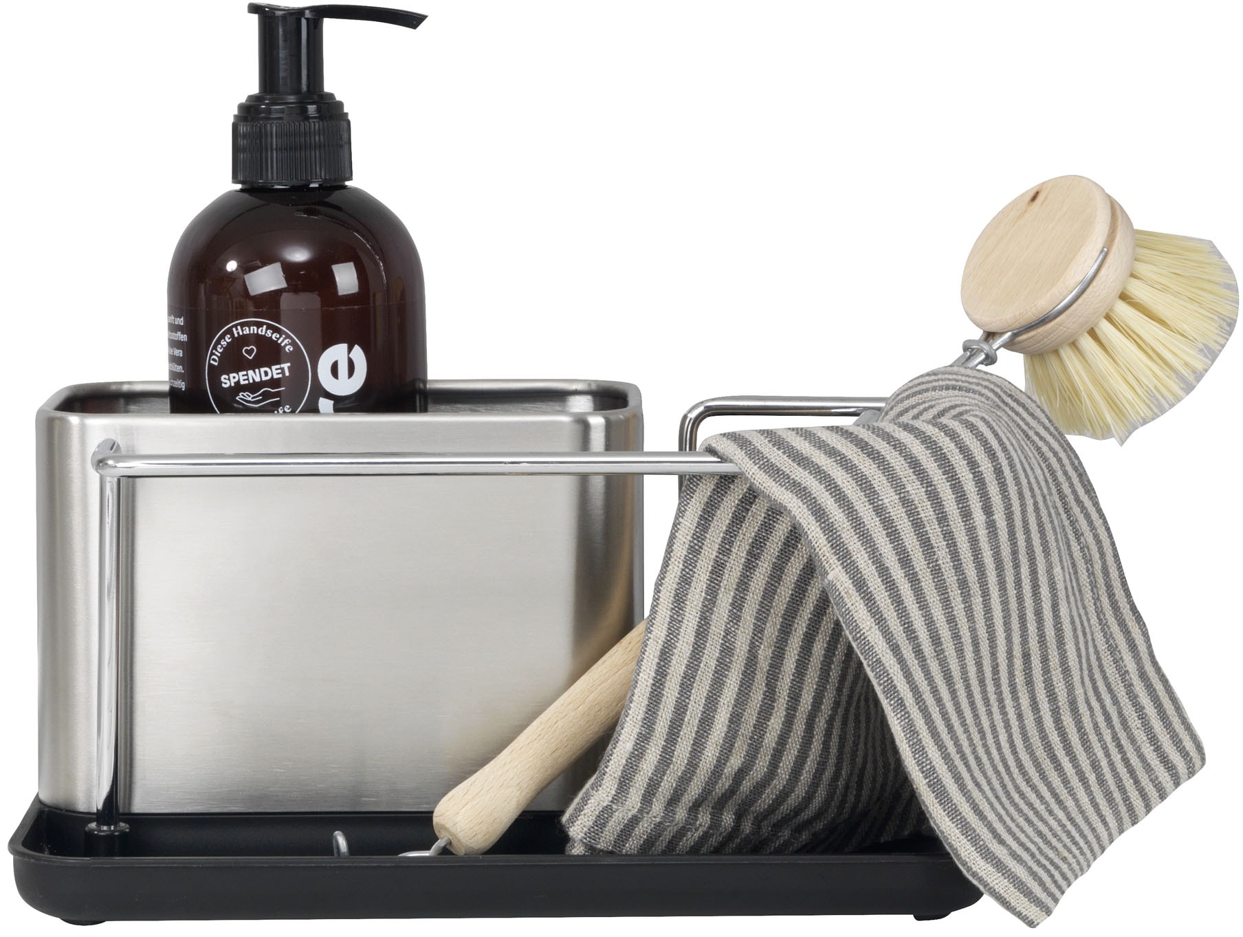 WENKO Geschirrständer »Modell Orio« Spülbecken-Organizer aus rostfreiem Edelstahl, für Spülutensilien