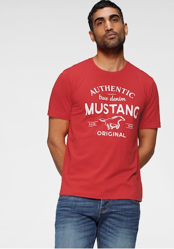 MUSTANG T-Shirt, mit großem Logofrontprint kaufen