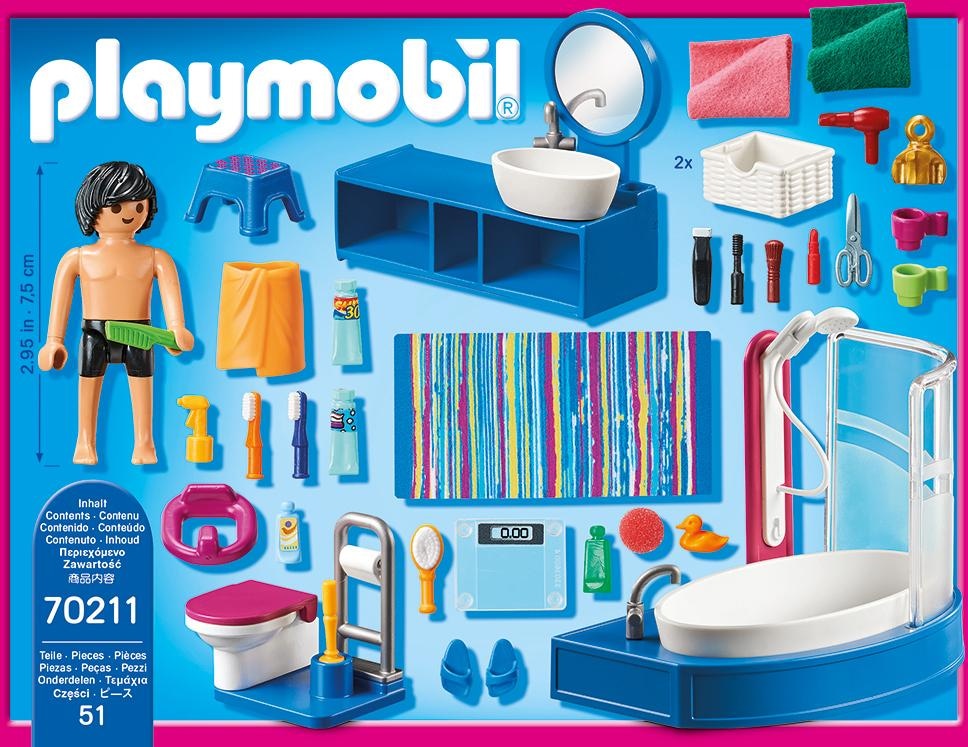 Playmobil® Konstruktions-Spielset »Badezimmer (70211), Dollhouse«, (51 St.), Made in Germany