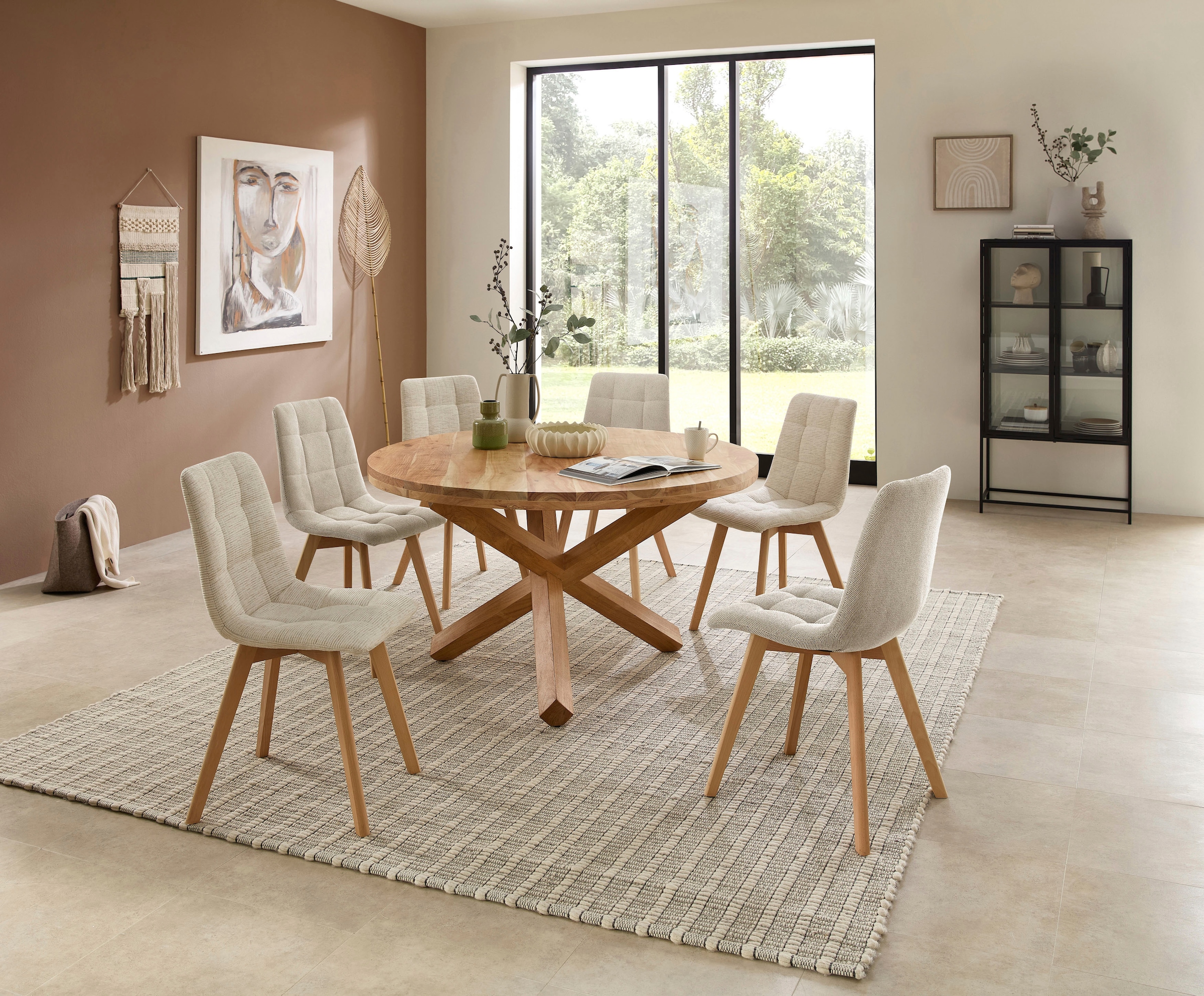 Stolkom 4-Fußstuhl (Set) 2 Stk.Breite 55cm, 4 Fuß-Untergestell massivholz