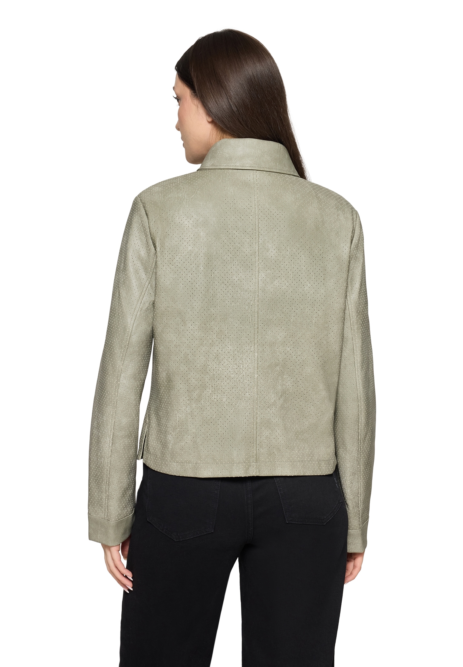 Amber & June Lederimitatjacke »Kunstleder-Jacke mit Kragen«