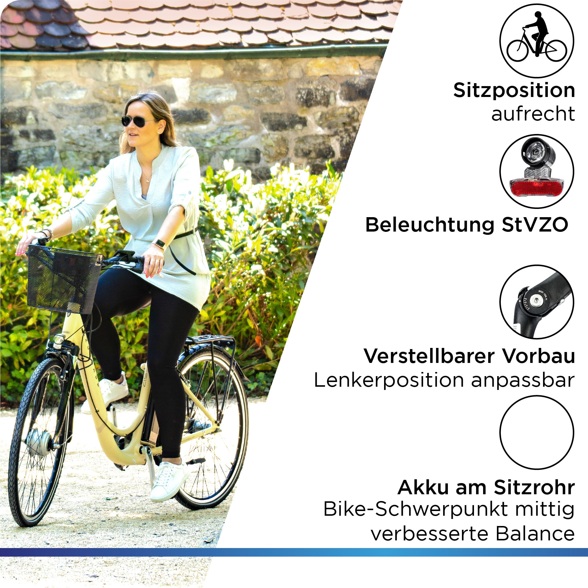 Zündapp E-Bike »Z517«, 7 Gang, Shimano, Frontmotor 250 W, (mit großem Frontkorb), Pedelec, Elektrofahrrad für Damen u. Herren