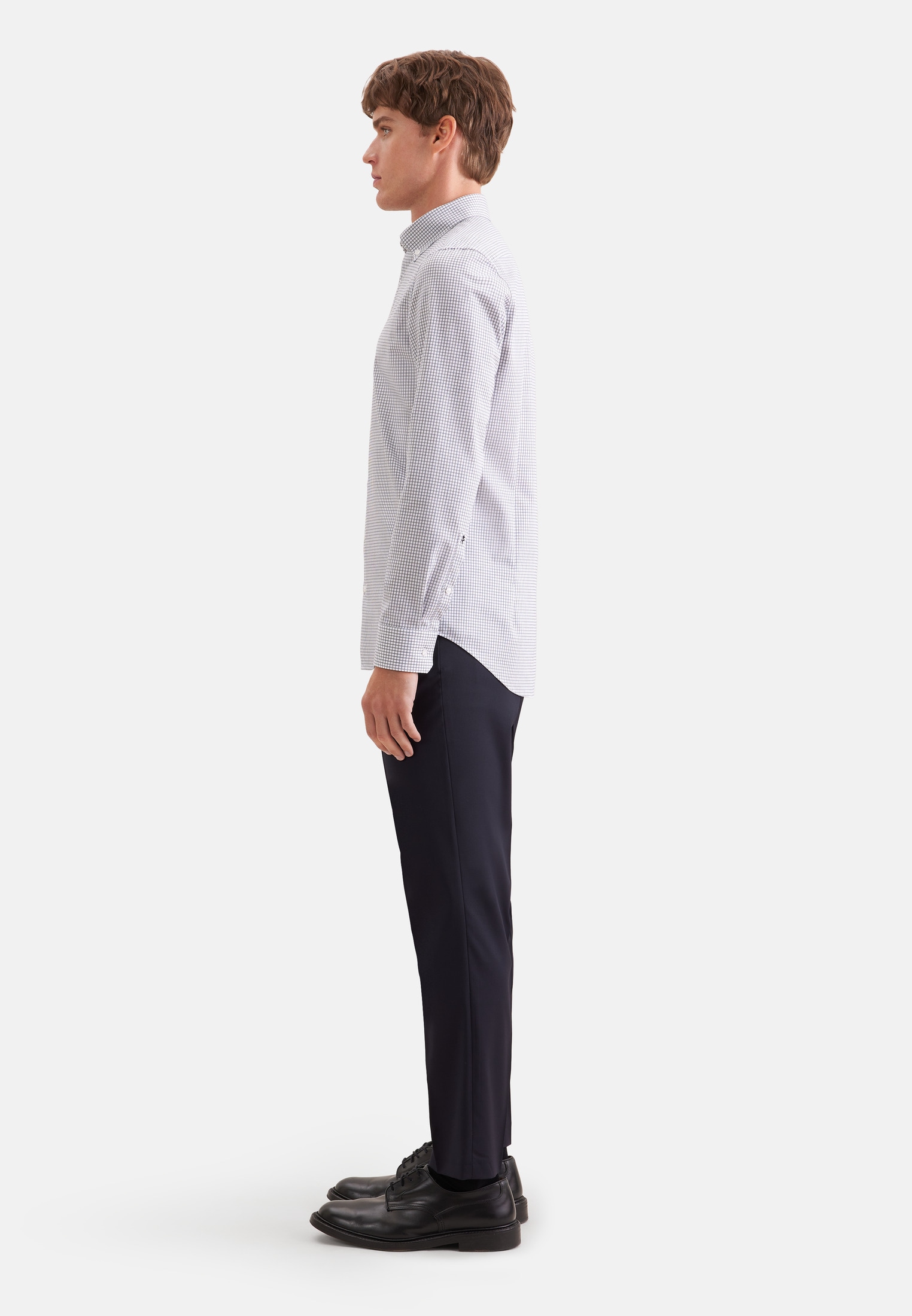 seidensticker Businesshemd »Schwarze Rose« Shaped 1/1 Button-Down-Kragen Karo
