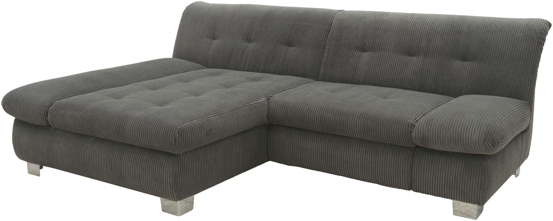 DOMO collection Ecksofa »100031 kompakte Stellmaße, komfortabel und bequem, L-Form«, wahlweise mit Bettfunktion und Armteilverstellung. Breite 234cm