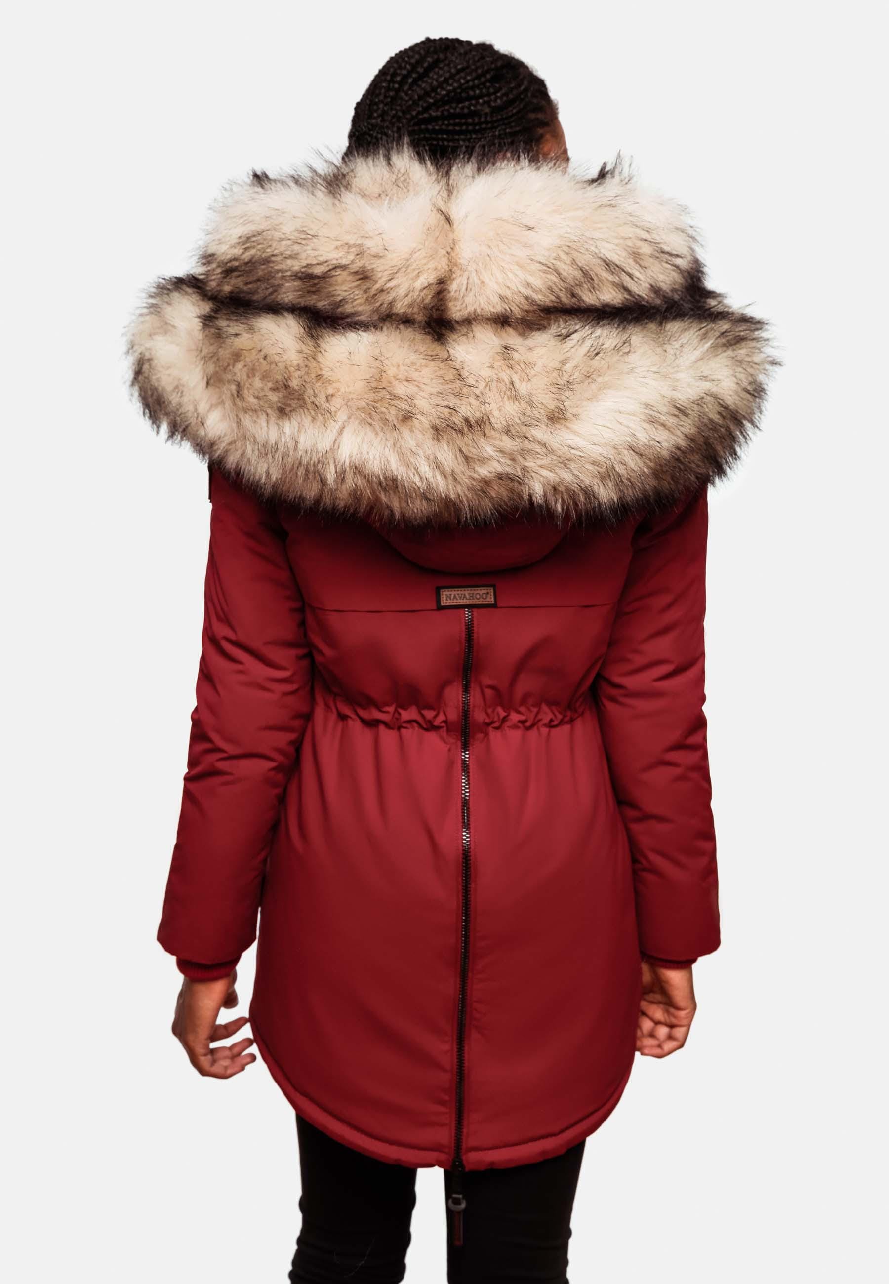 Navahoo Wintermantel »Wintermantel Sweety«, Winterparka mit 2 Kunstpelz-Kapuzen
