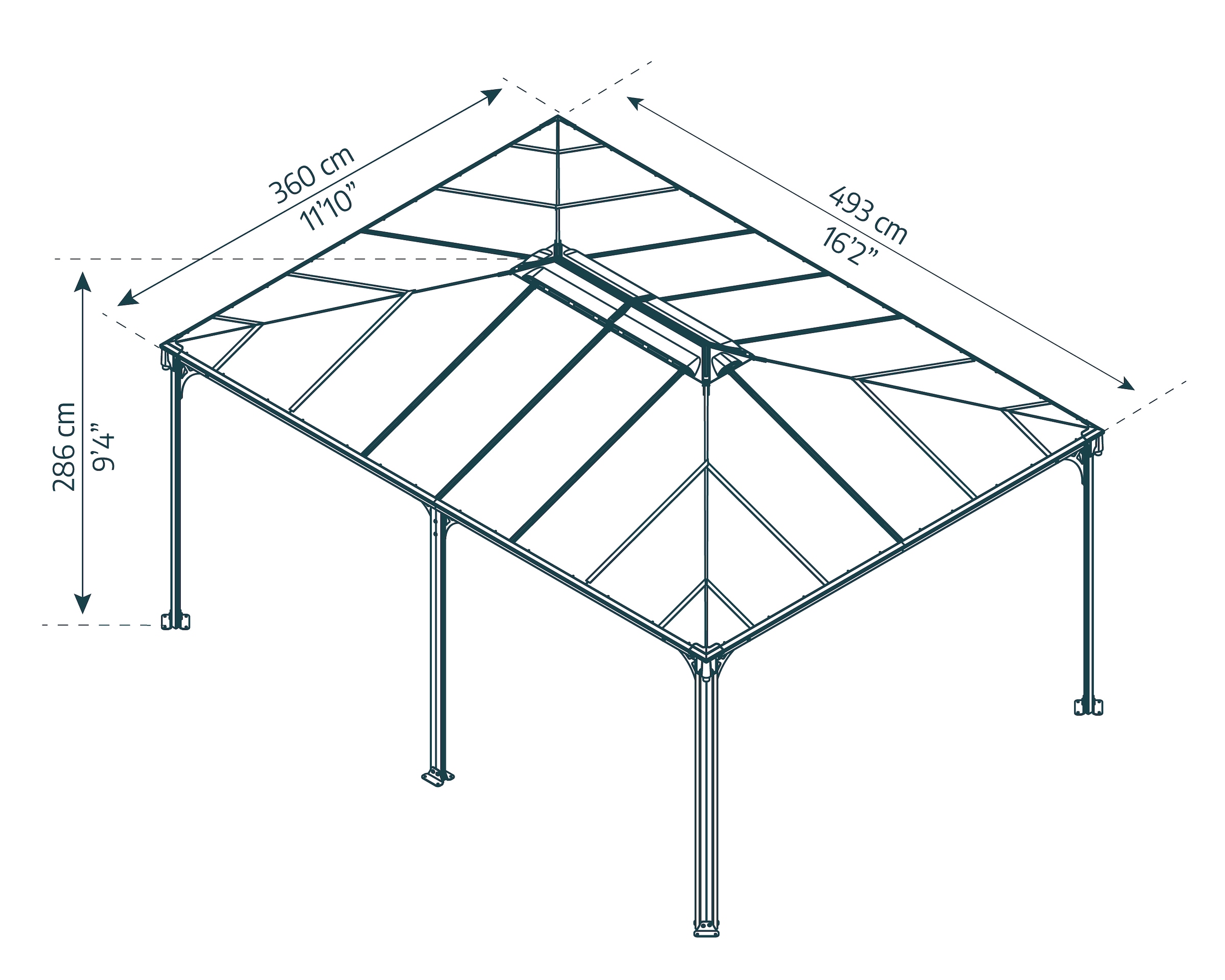 Palram - Canopia Pavillon »Martinique 5000«, BxT: 359x492 cm
