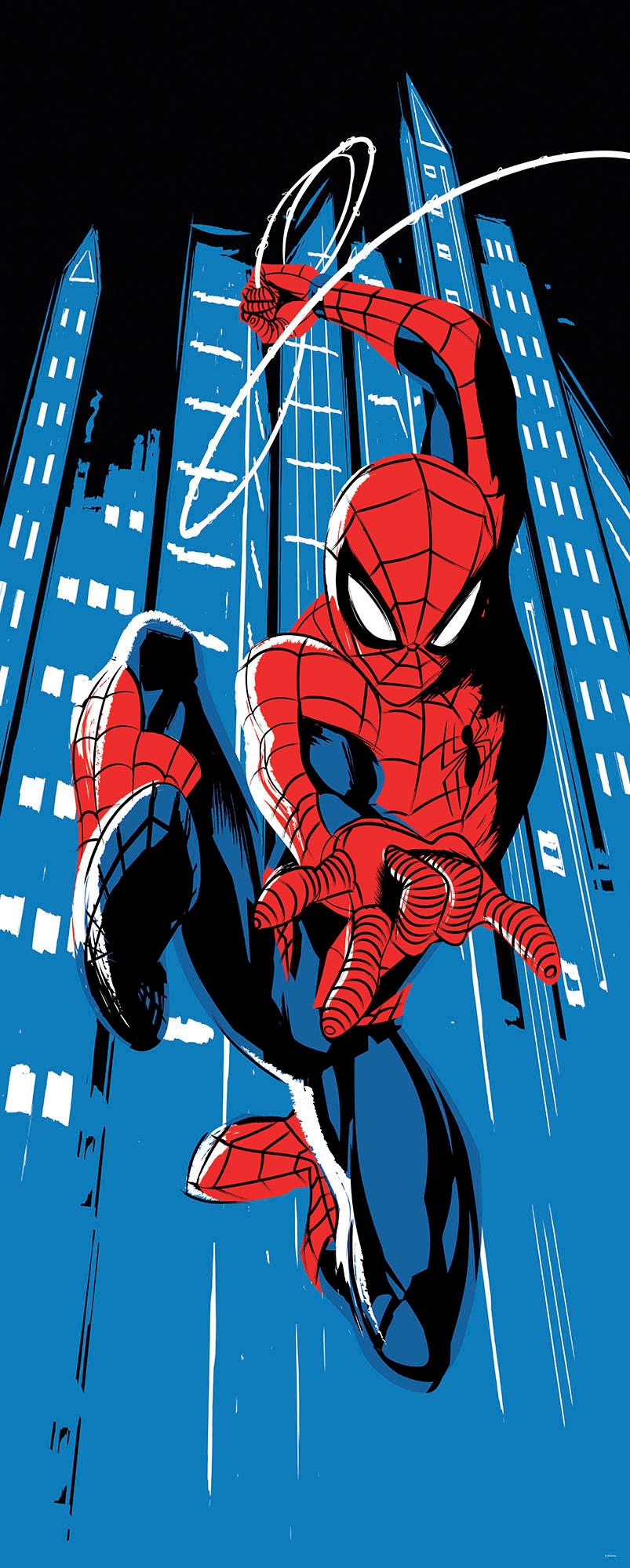 Komar Fototapete »Vlies Fototapete - Spider-Man Rooftop-Rockin‘ - Größe 100 x 250 cm«, bedruckt