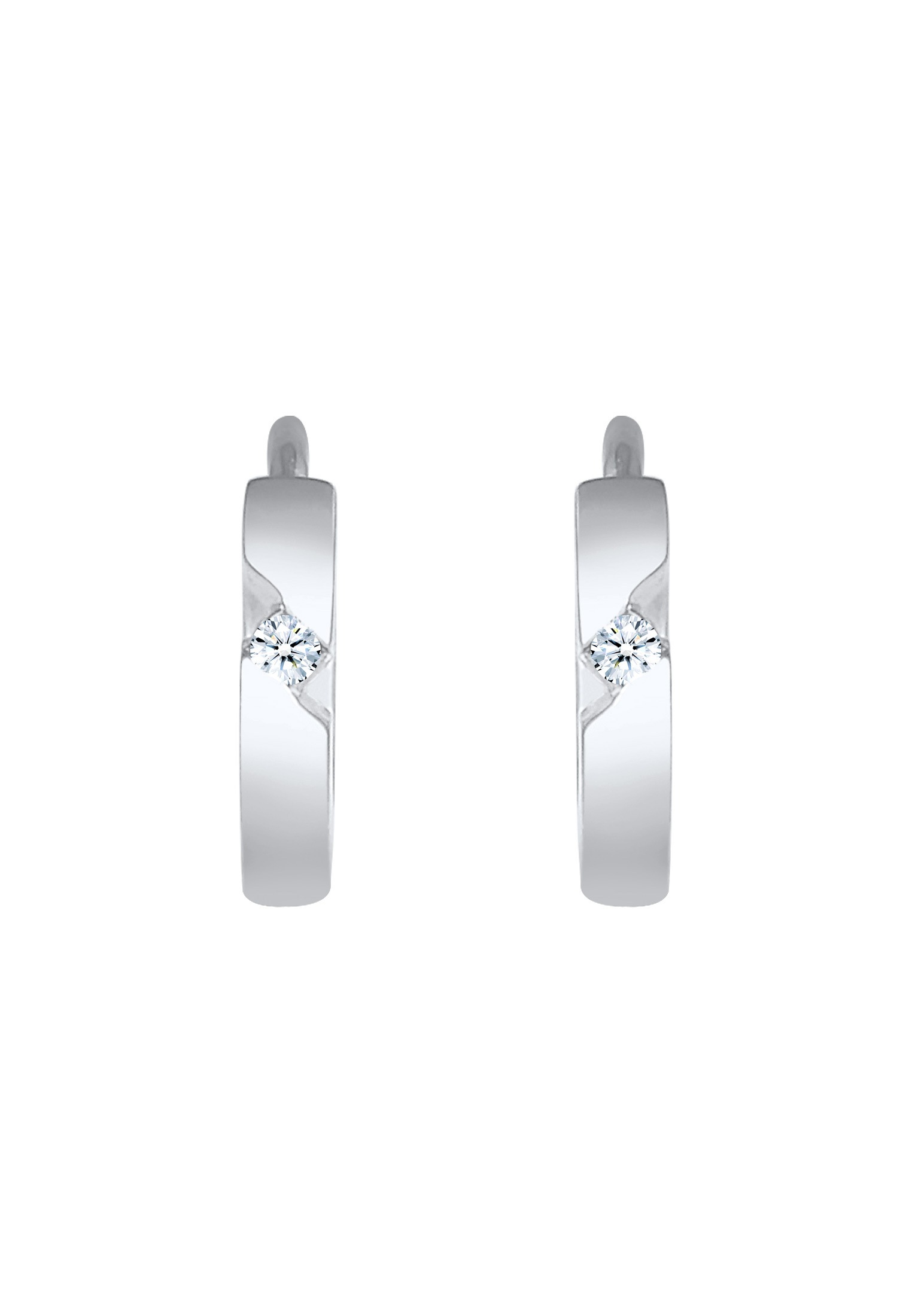 Elli DIAMONDS Paar Creolen »Ohrringe Creolen Diamant (0.03 ct.) 925 Silber«