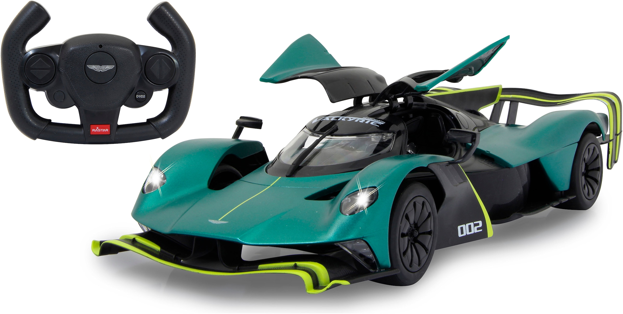 RC-Auto »Aston Martin Valkyrie AMR Pro, dunkelgrün, 2,4GHz, Tür manuell«, mit LED...