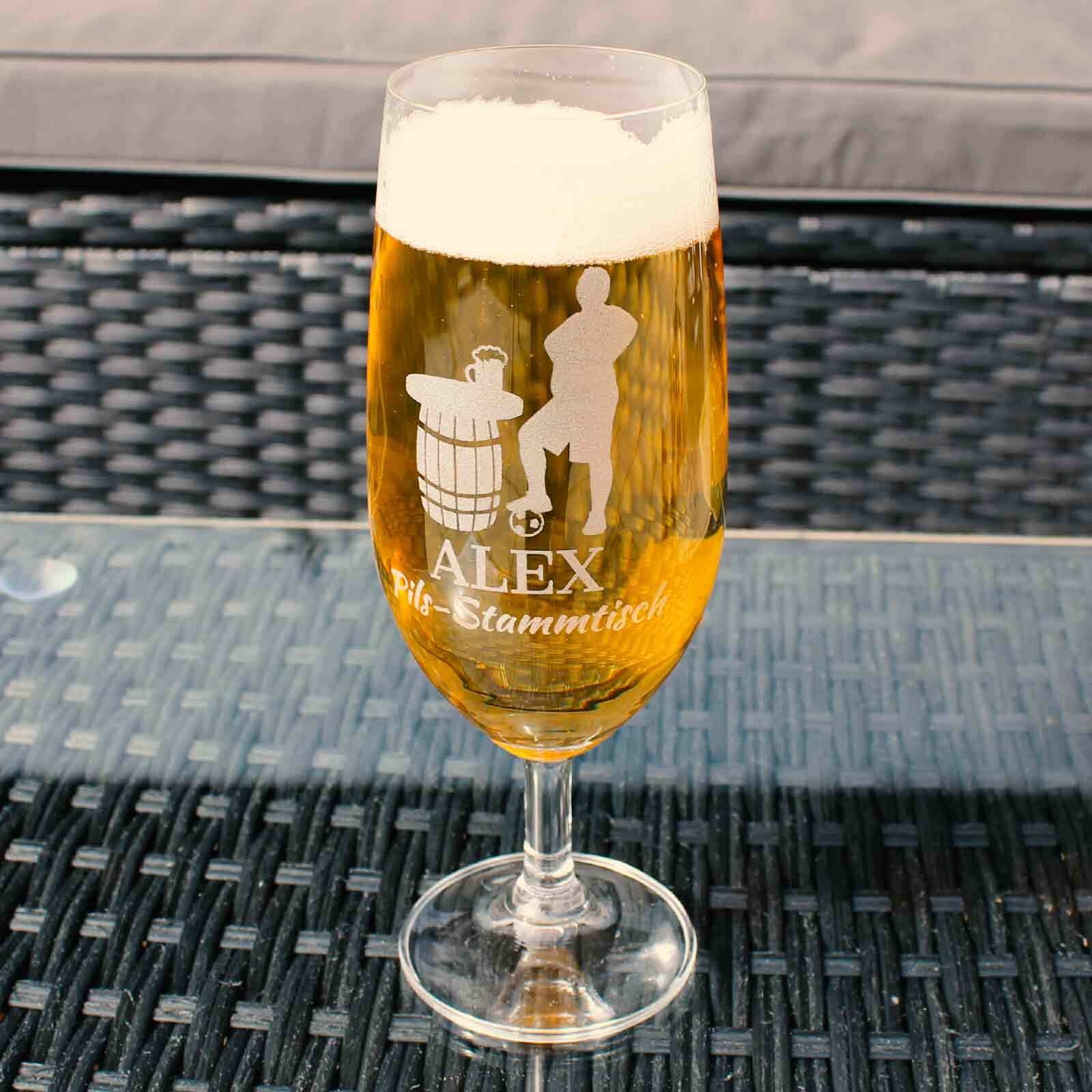 LUXENTU Bierglas »Biertulpe Pilsglas mit Gravur 50. Jubiläum 360 ml transparent«