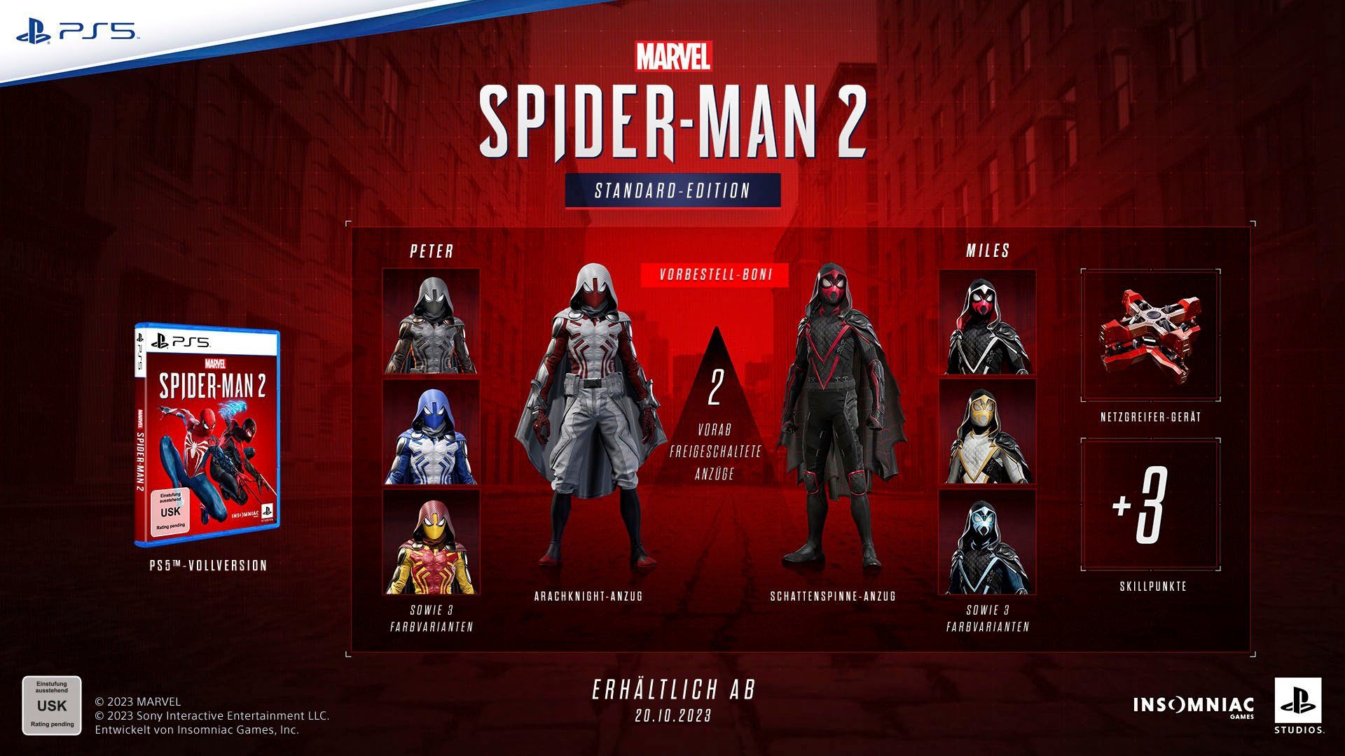 PlayStation 5 Gaming-Headset »Spiderman 3D«, PULSE 5 Rauschunterdrückung | 2 3 + Garantie XXL UNIVERSAL ➥ Jahre PlayStation