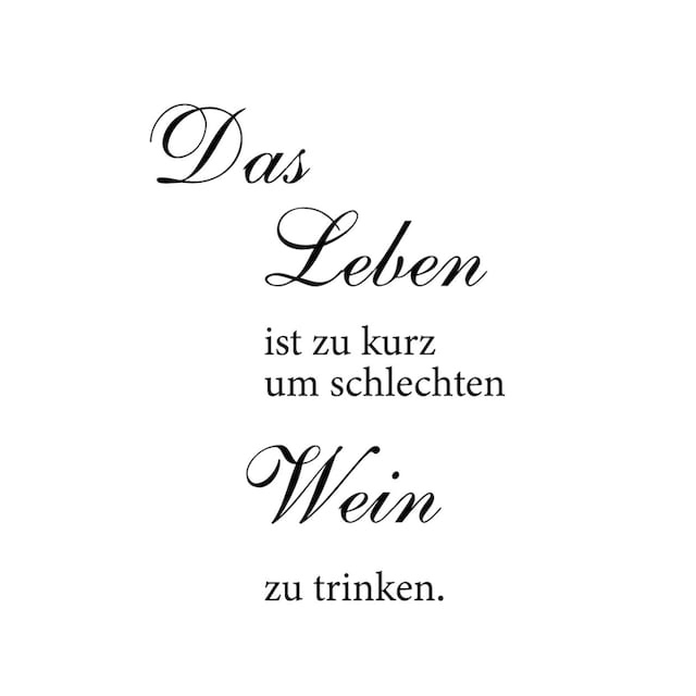 queence Wanddekoobjekt »Leben und Wein«, Motiv auf Stahlblech gedruckt auf  Raten bestellen