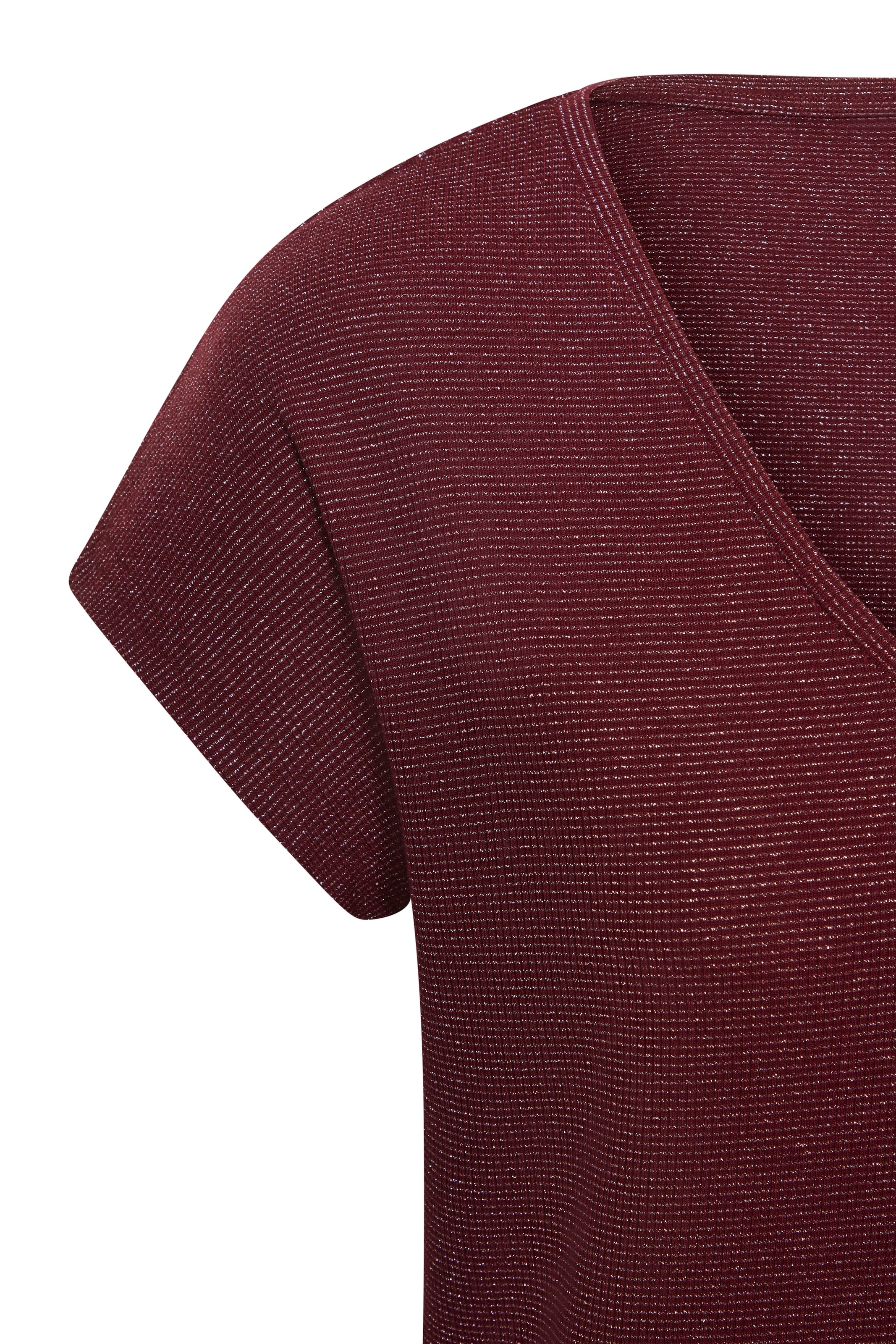 LASCANA Kurzarmshirt »mit silberfarbenem Glitzereffekt« mit V-Ausschnitt