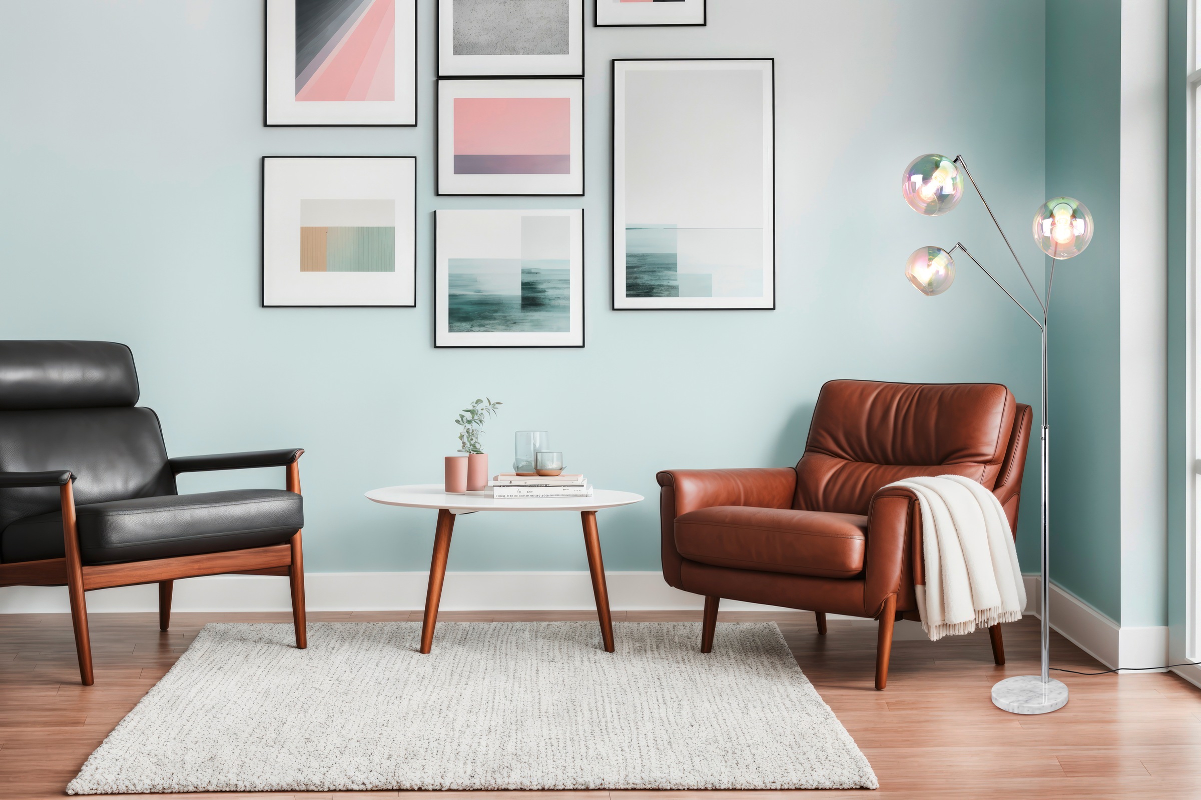 TRIO Leuchten Stehlampe »PAXTON, dreiflammige Stehleuchte, Glas Lampenschirme, Arme verstellbar« E27 1 Stk. warmweiß - kaltweiß exkl. 3x E27 max 10W, Höhe 200cm Breite 67cm, Kippschalter, 2m Kabel