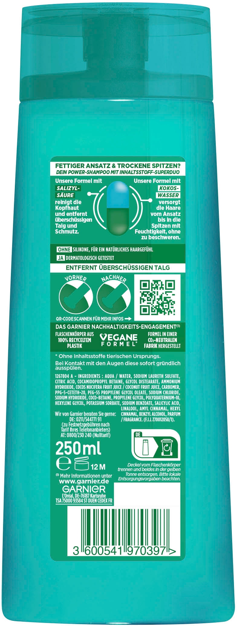 GARNIER Haarshampoo »Garnier online Fructis UNIVERSAL bei Water Coco Shampoo«
