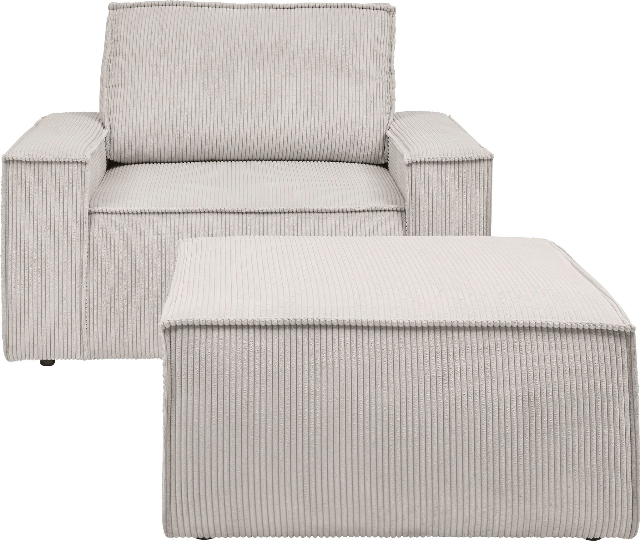 Home affaire Sessel »SHERWOOD«, Loveseat und Hocker im Set, passend zur Polster-Serie SHERWOOD