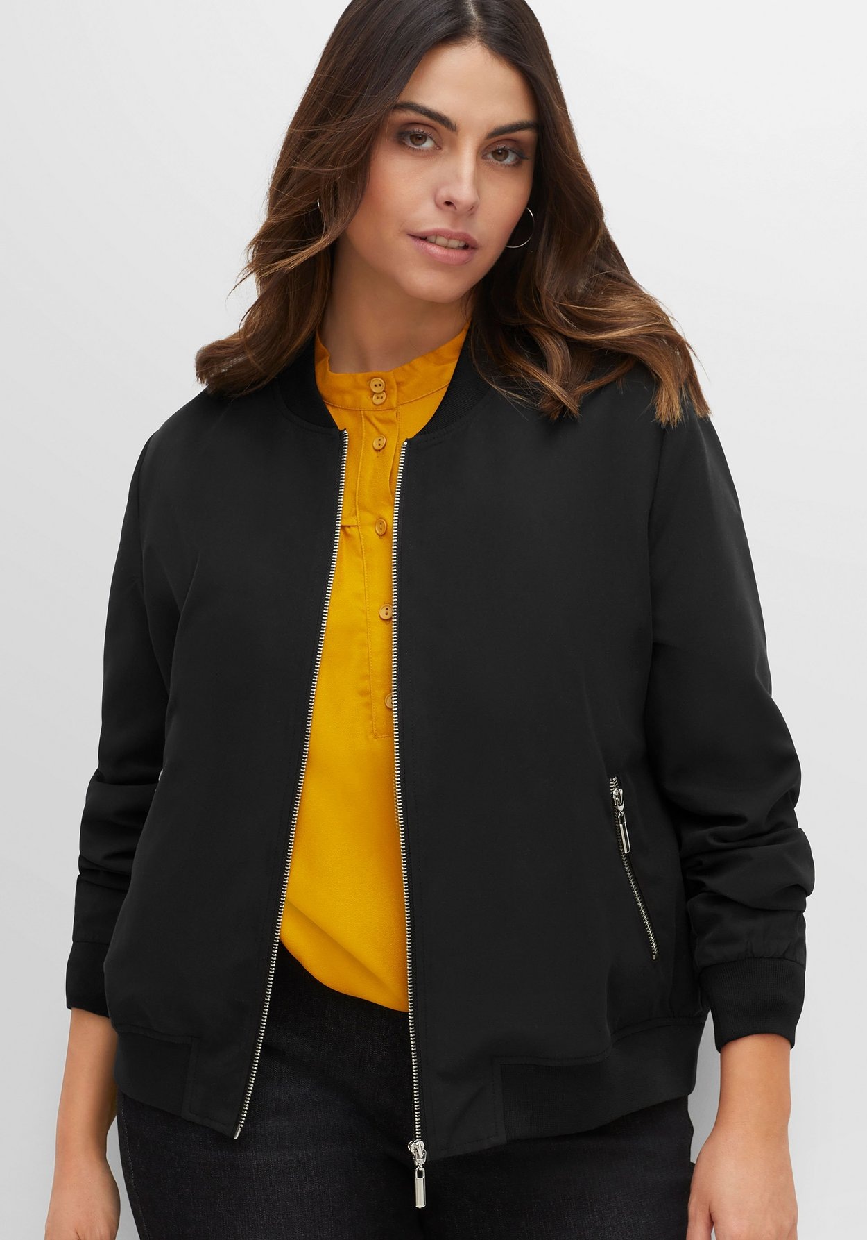 Sheego Blouson »Blouson mit Rippbündchen und Reißverschluss«
