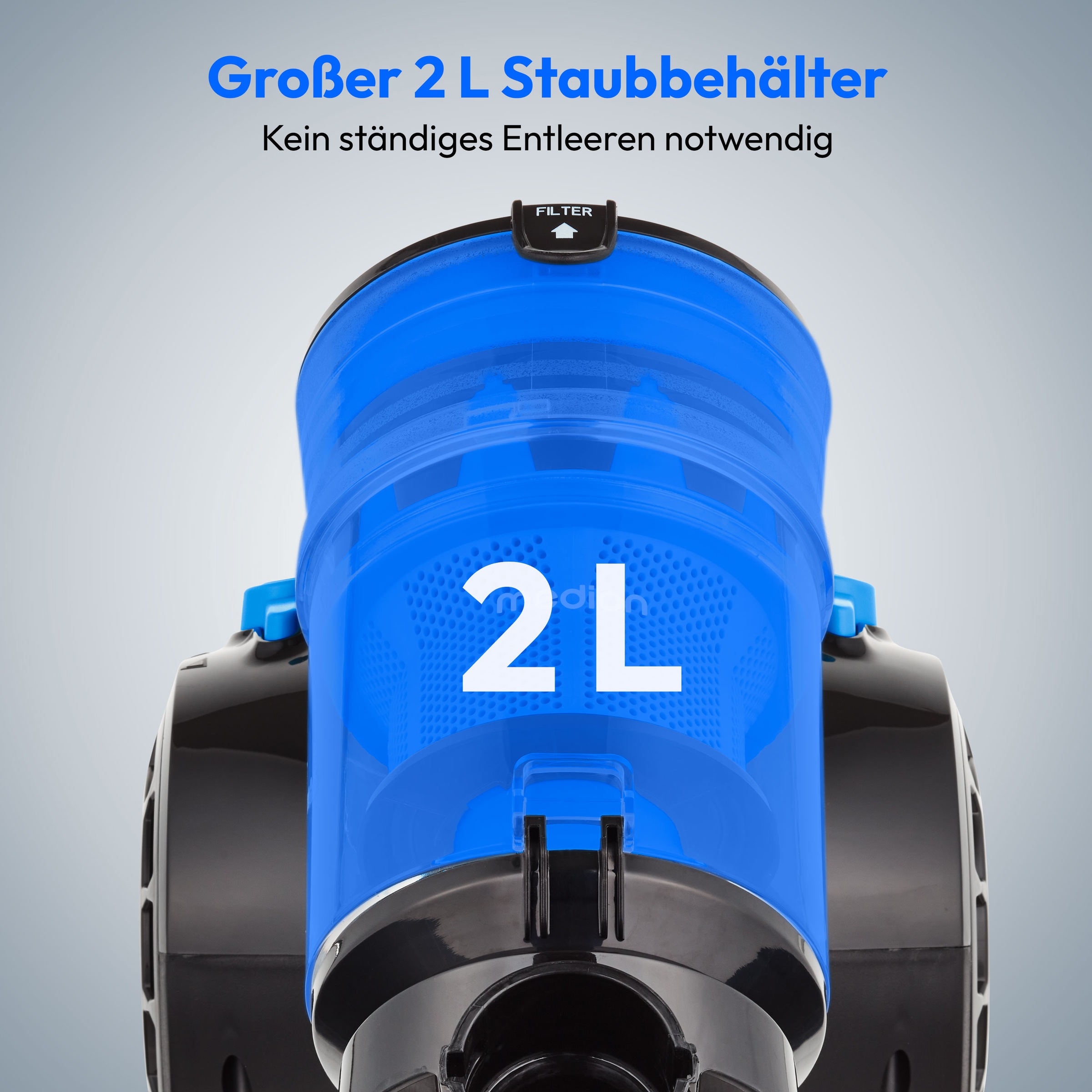 Medion® Bodenstaubsauger »P2000 (MD 11905), 21,5 kPa Saugleistung, 2L, Multizyklon-Technologie«, 700 W, beutellos, 5,2 Meter Kabellänge, HEPA 13 Filter, 72 dB, integriertes Zubehör