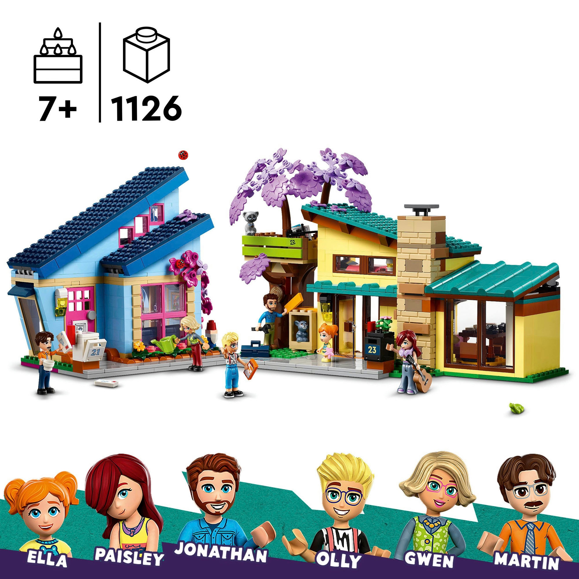 LEGO® Konstruktionsspielsteine »Ollys und Paisleys Familien Haus (42620), LEGO Friends«, (1126 St.), Made in Europe