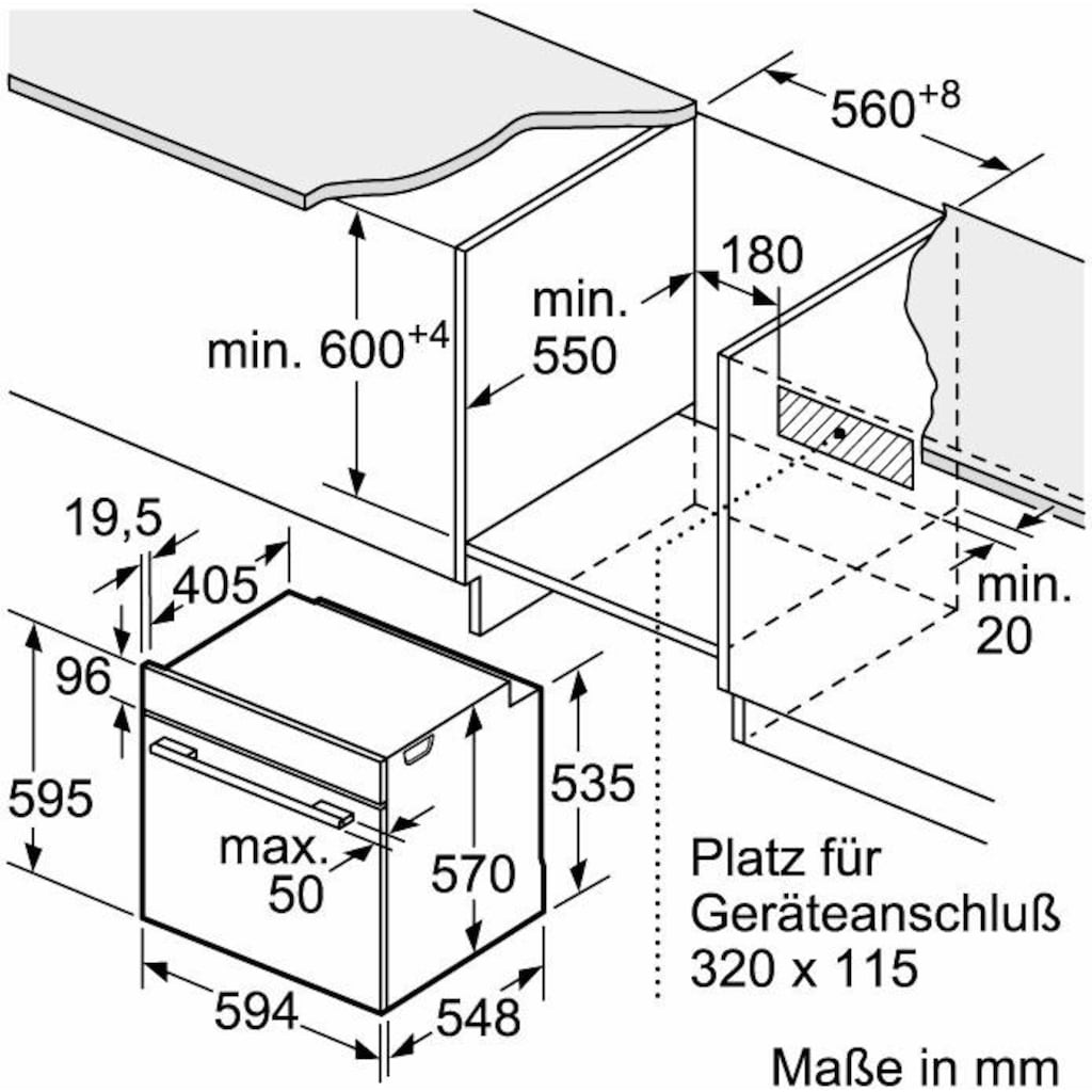 NEFF Einbaubackofen »B1CCE2AN0«, N 50, B1CCE2AN0, mit Teleskopauszug nachrüstbar, easyClean