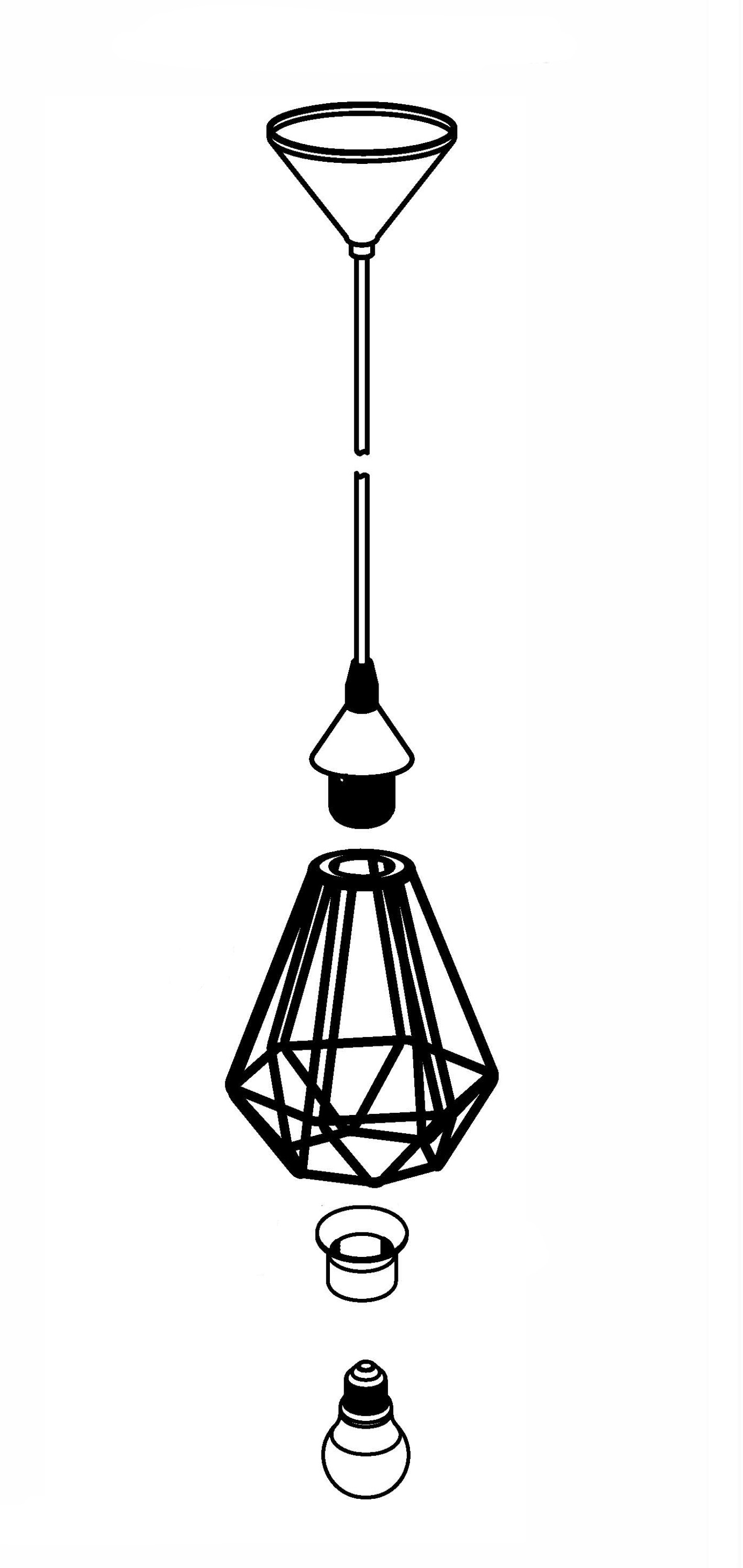 EGLO Pendelleuchte »TARBES Hängeleuchte, Pendellampe, Vintage, Retro, Stahl, schwarz E27« E27 Wohnzimmerlampe, Esstischlampe, Drahtgeflecht, 1 flammig, 110x17,5cm