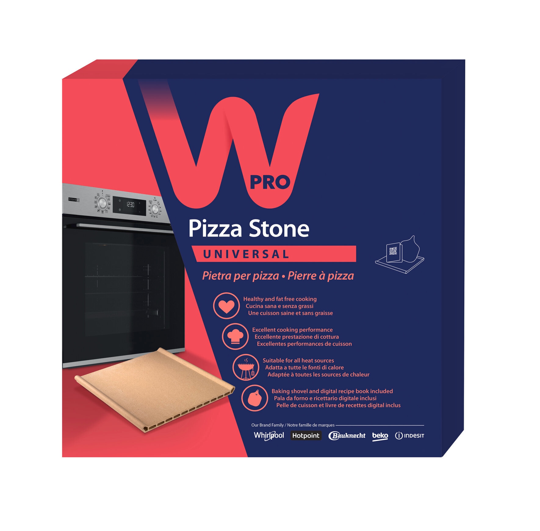 BAUKNECHT Pyrolyse Backofen »BBI7 310C PIZZA« mit 1-fach-Teleskopauszug mit Pyrolyse-Selbstreinigung Restaurant-Pizza daheim: 310°C Pizza-Funktion inkl. Pizzastein